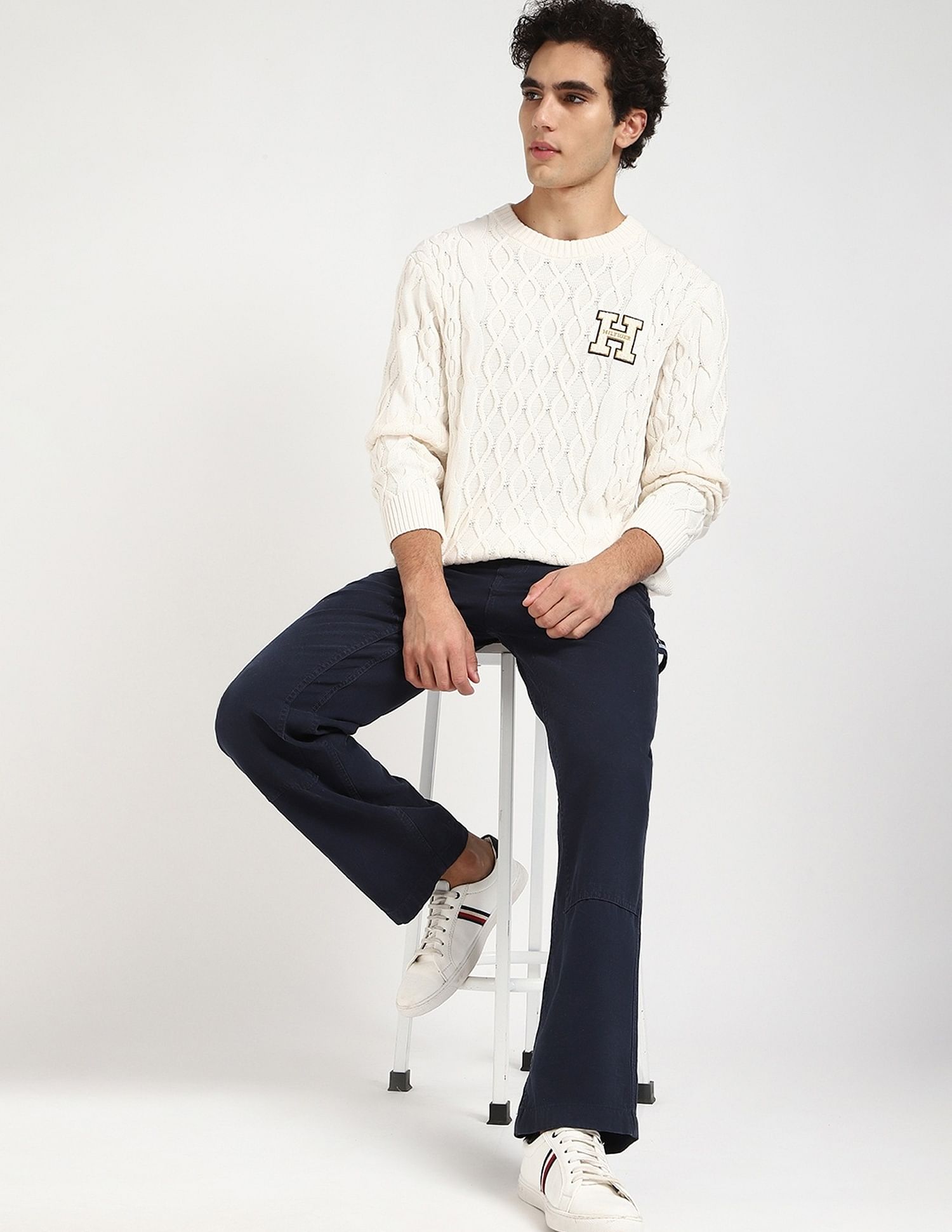 Tommy Hilfiger Aop Relaxed-Fit Cotton Sweater