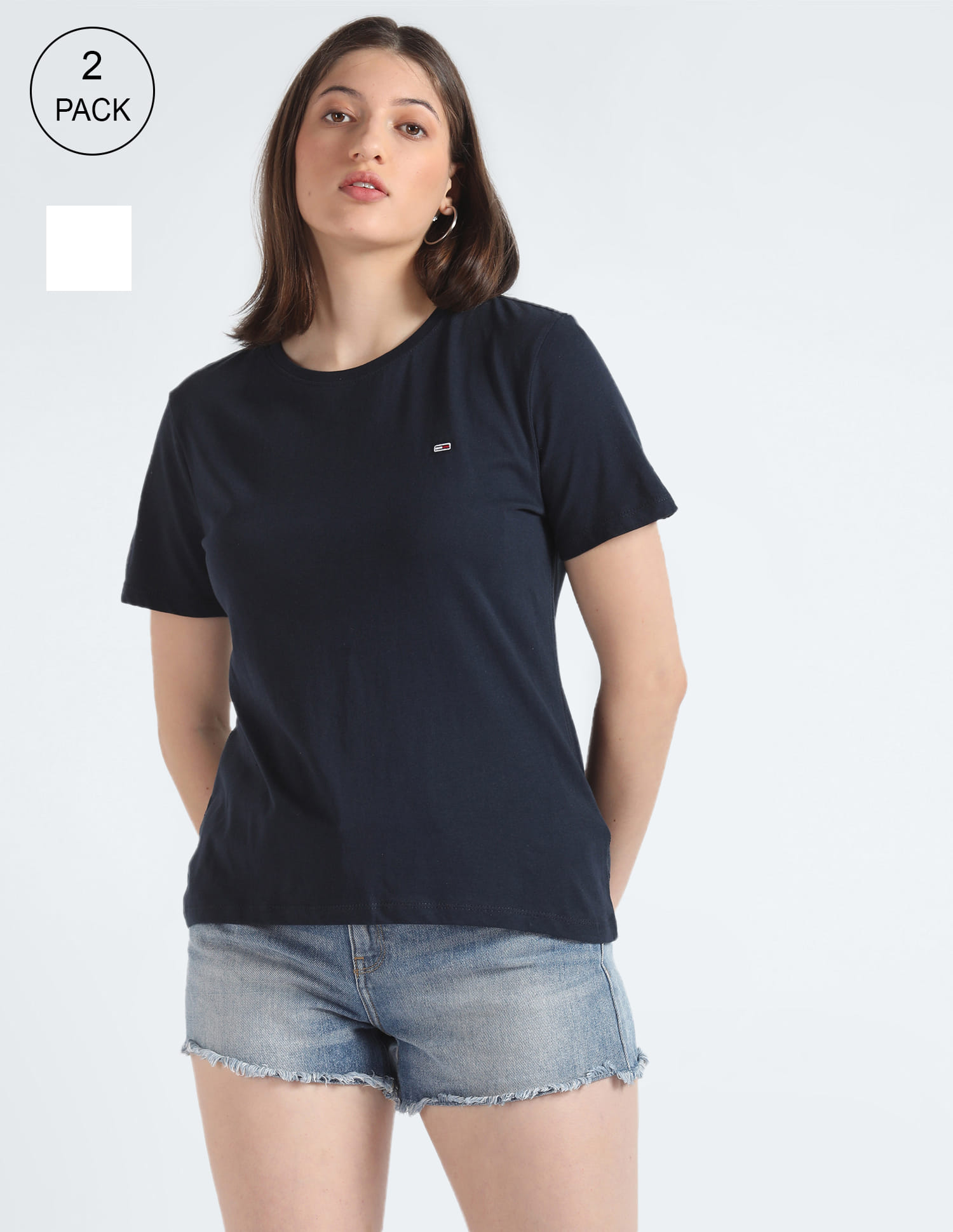 Buy Tommy Hilfiger Solid Slim Fit T-Shirt Pack Of