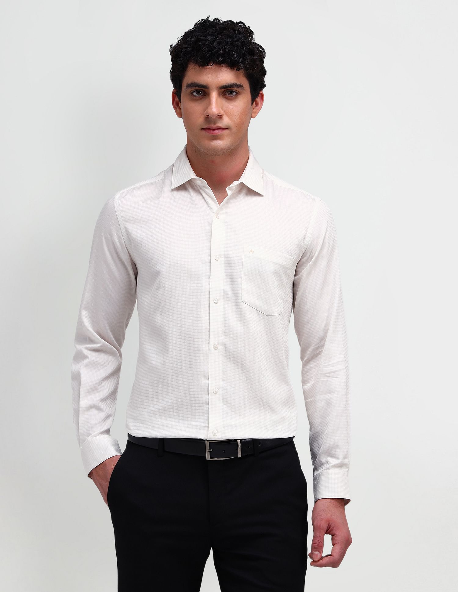 Arrow Manhattan Slim Micro Checked Shirt