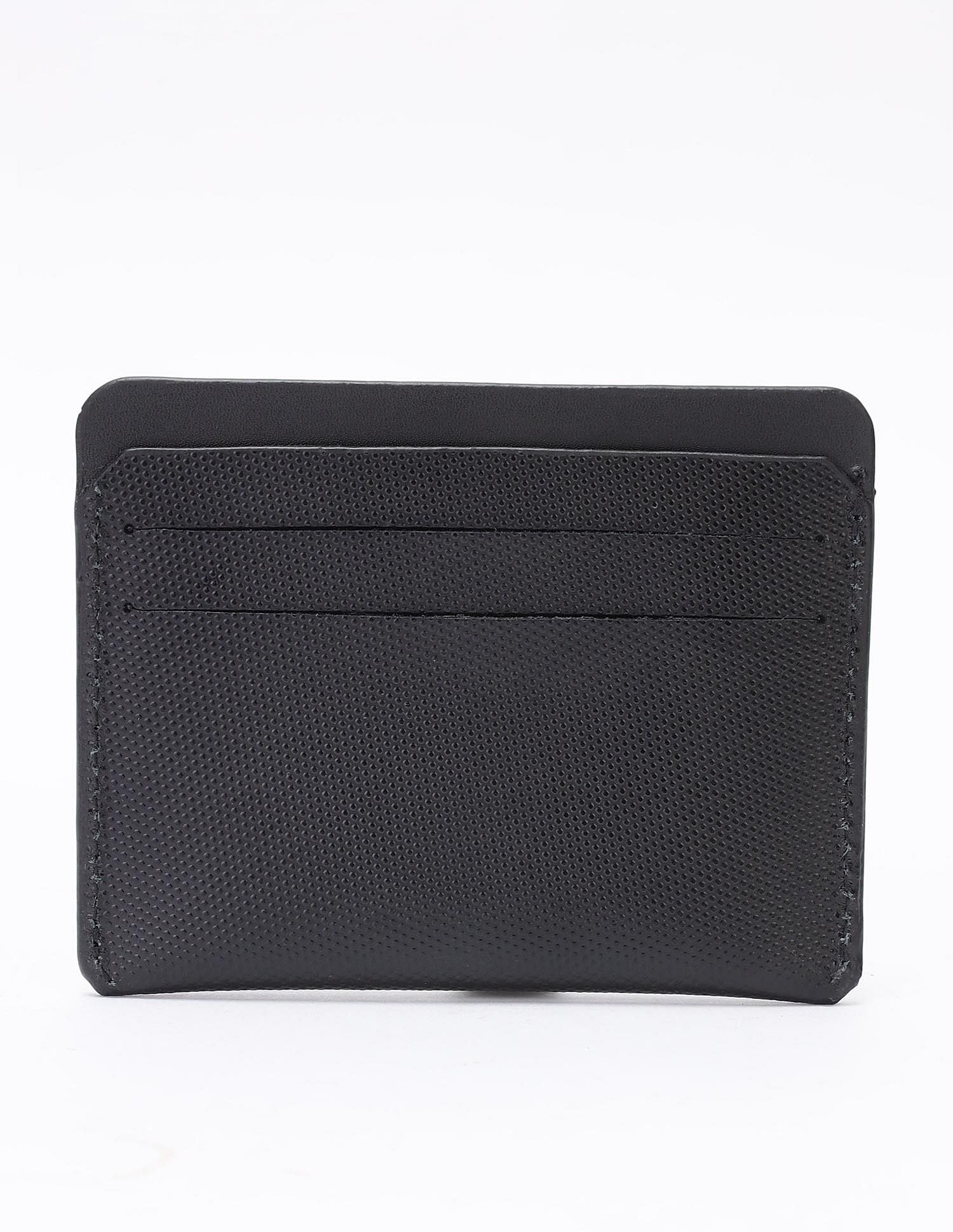 Calvin Klein Textured Black Leather Card Holder Wallet