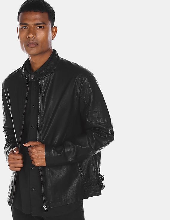 solid biker jacket