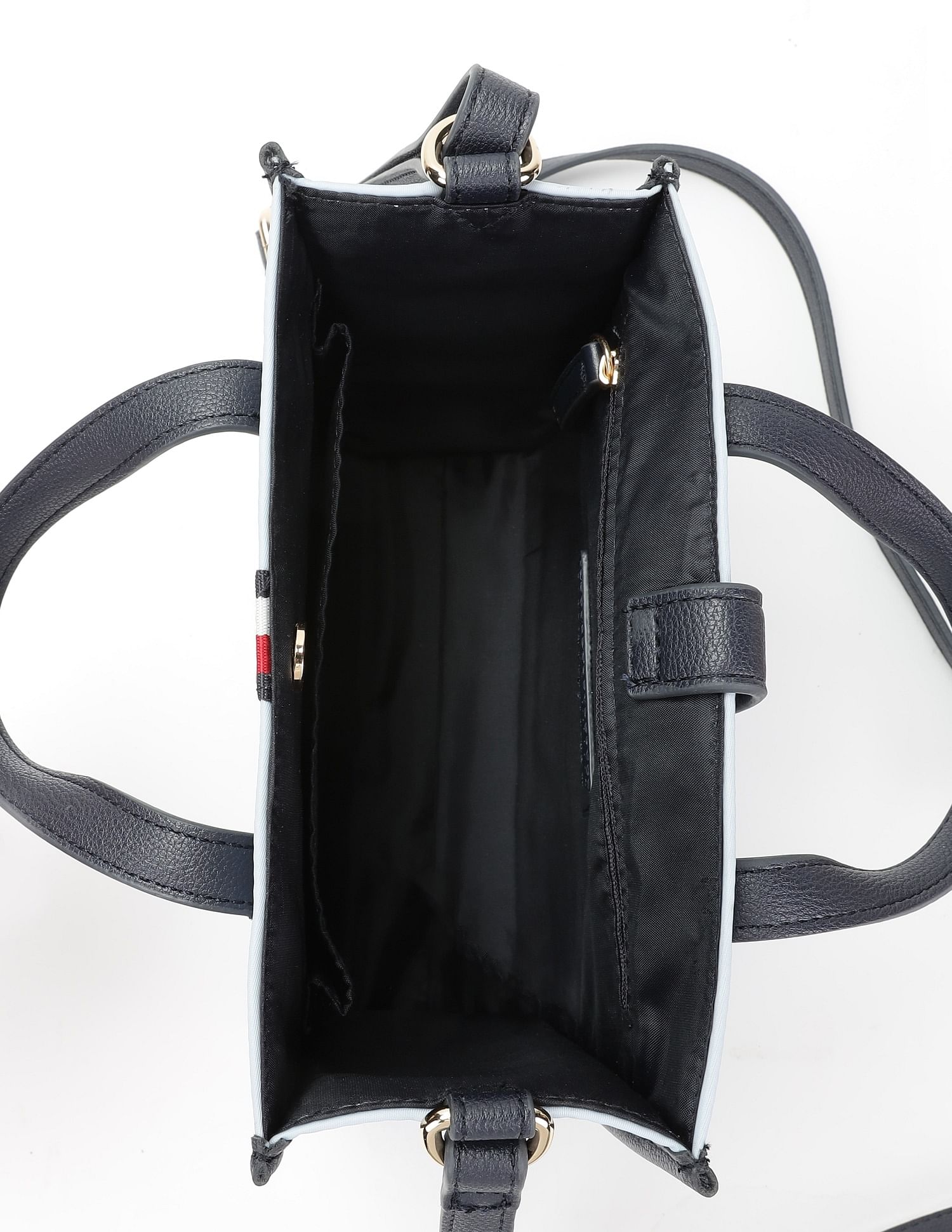 Tommy Hilfiger Solid Blue Nylon Handbag