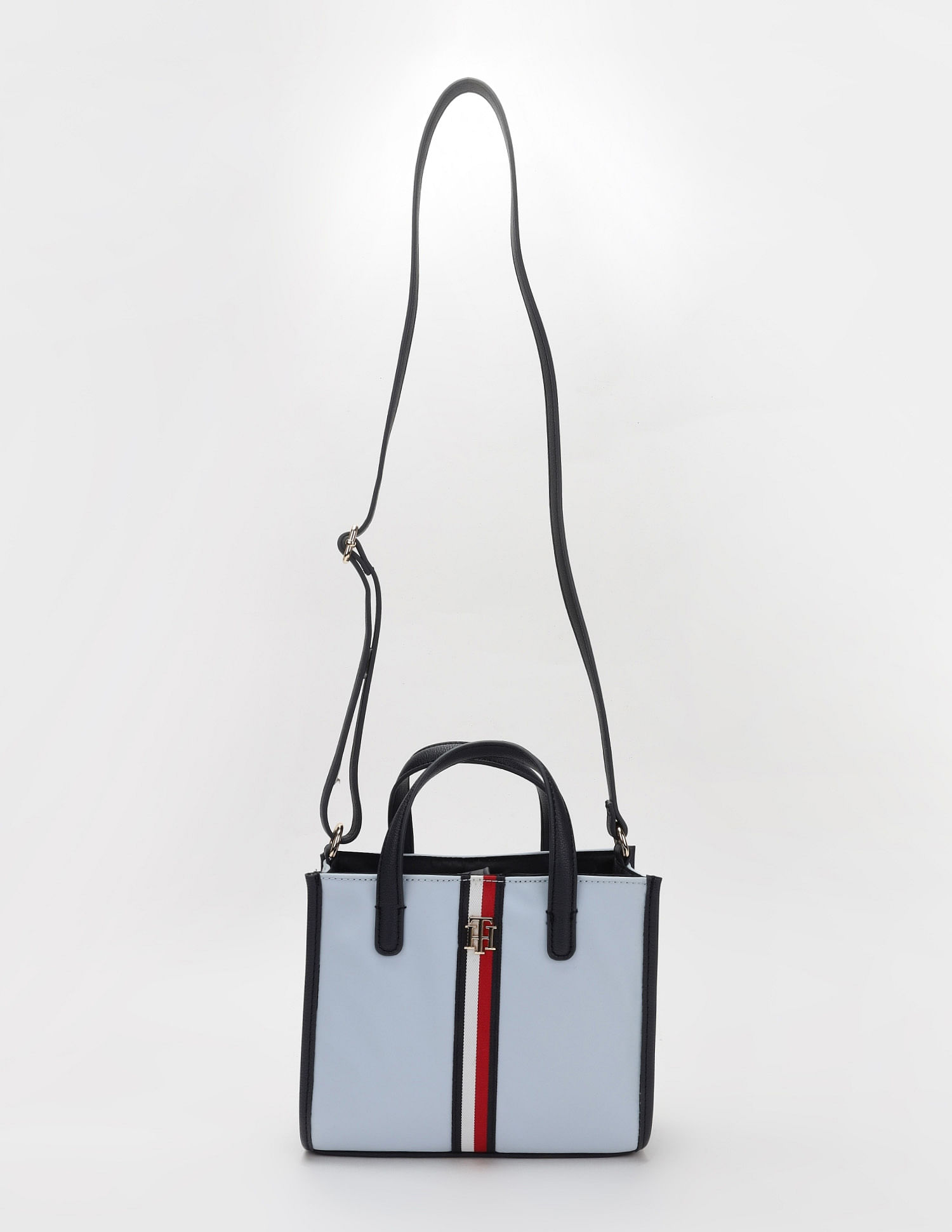 Tommy Hilfiger Solid Blue Nylon Handbag