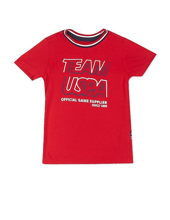 U.S. Polo Assn. Kids Boys Crew Neck Graphic Print T-Shirt
