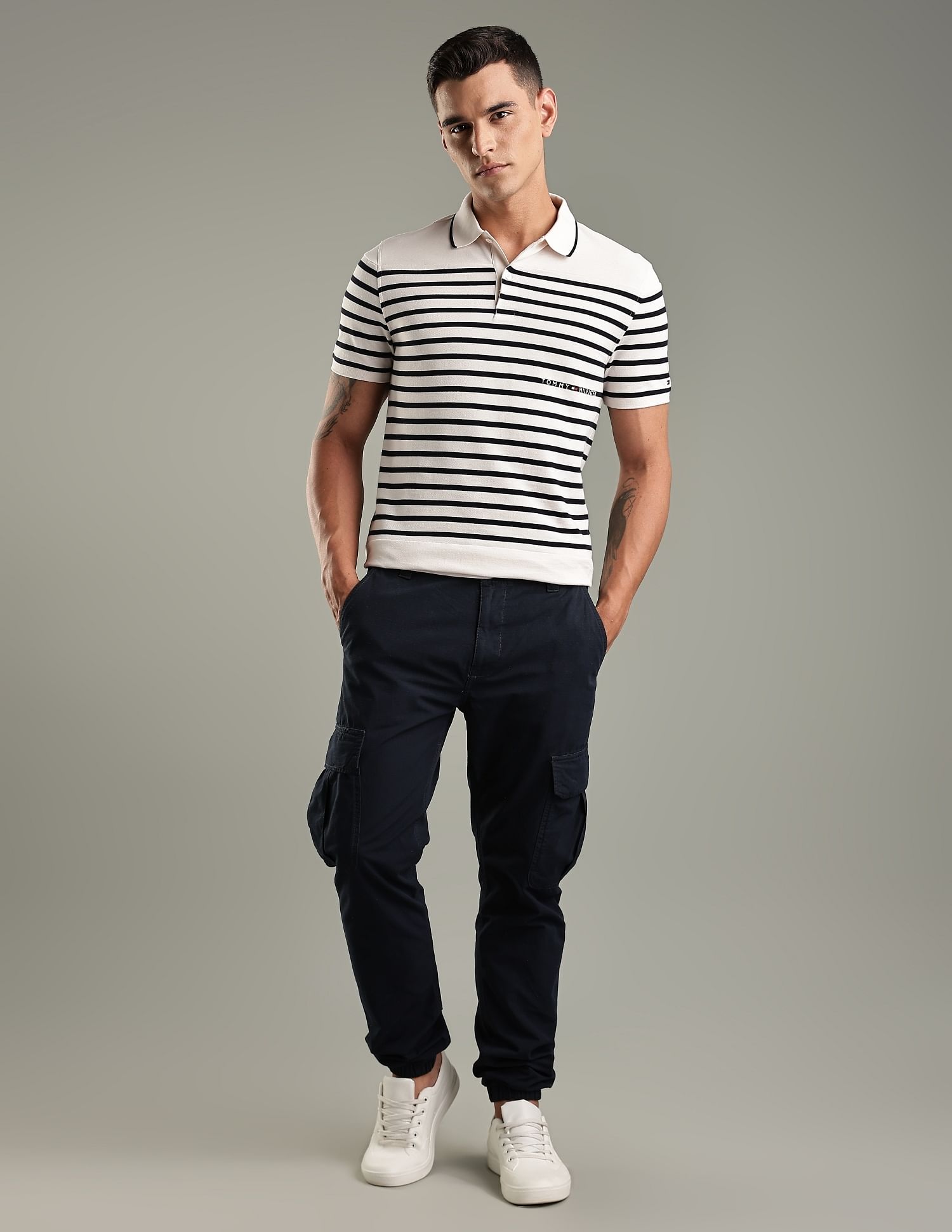 Tommy Hilfiger Striped Regular-Fit Cotton Polo Shirt