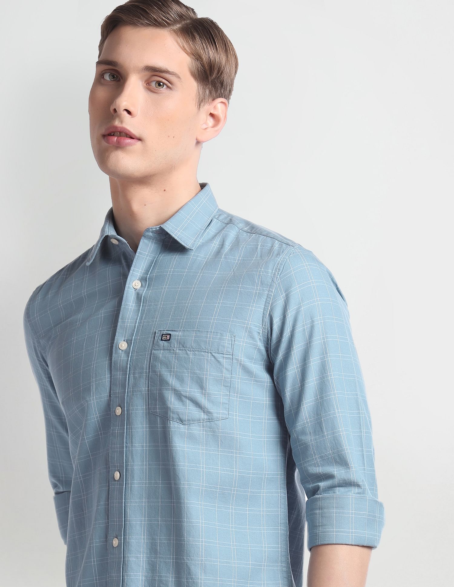 Arrow Sports Manhattan Slim Fit Outline Check Shirt