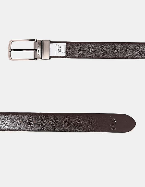 U.S. Polo Assn. Brown Textured Reversible Belt