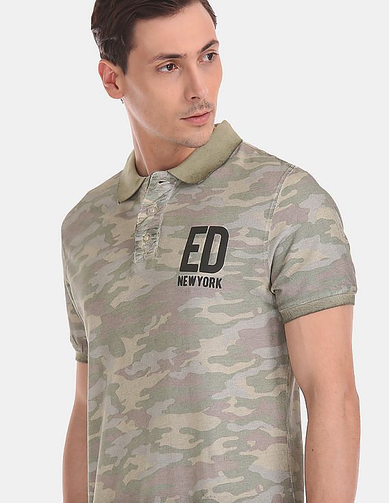 Military Camo Polo T-Shirt Men - Army Camouflage Polo Tee