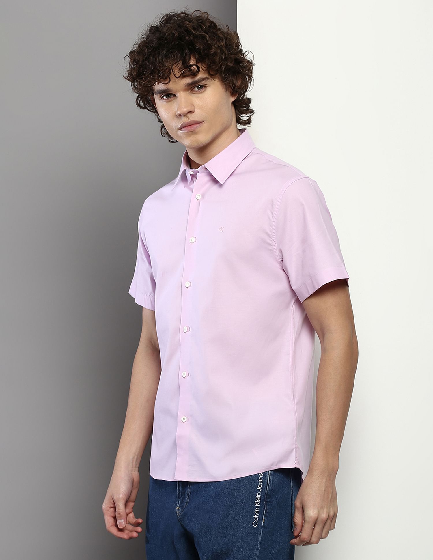 Calvin klein slim fit short sleeve shirt hotsell