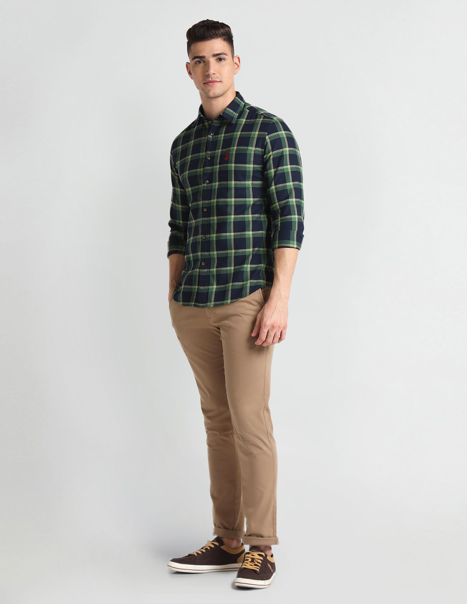 U.S. Polo Assn. Denim Co. Tartan Check Herringbone Shirt