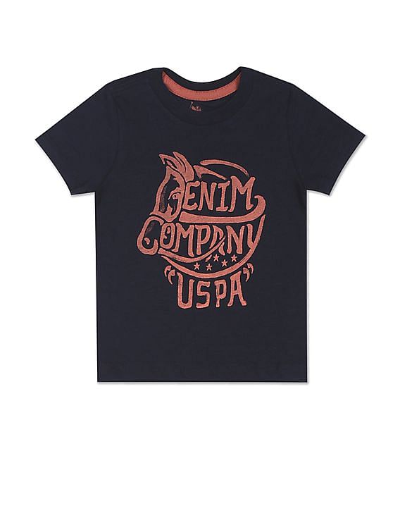 U.S. Polo Assn. Kids Boys Crew Neck Brand Print T-Shirt