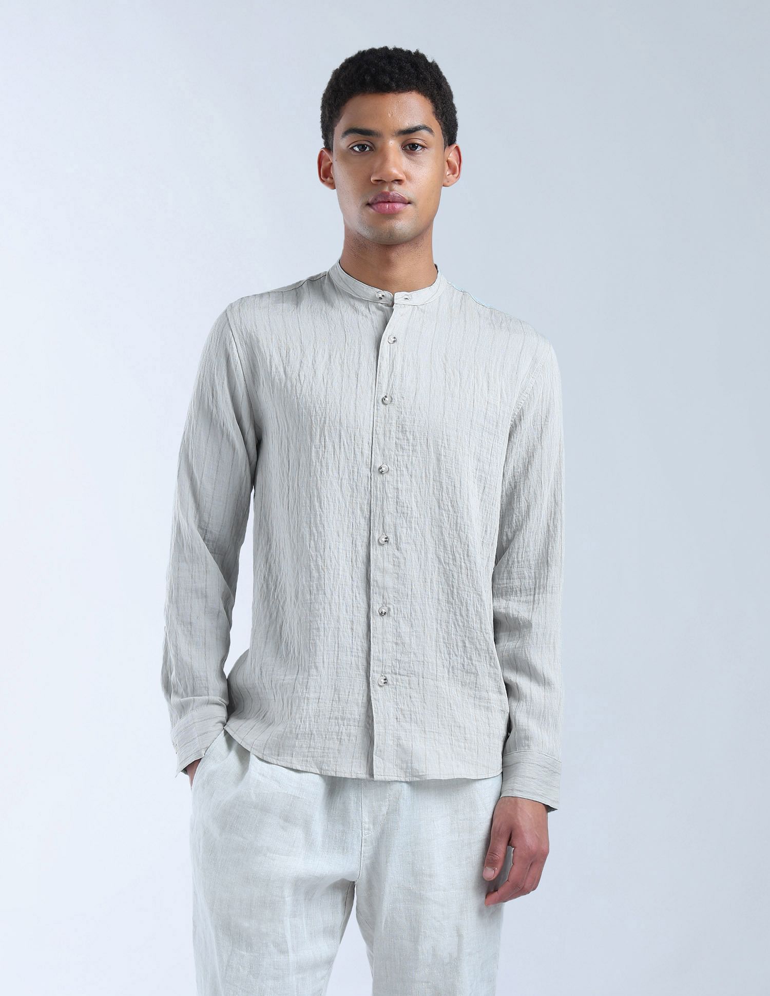 Flying Machine Vertical Striped Regular Fit Color Of Home Shirt