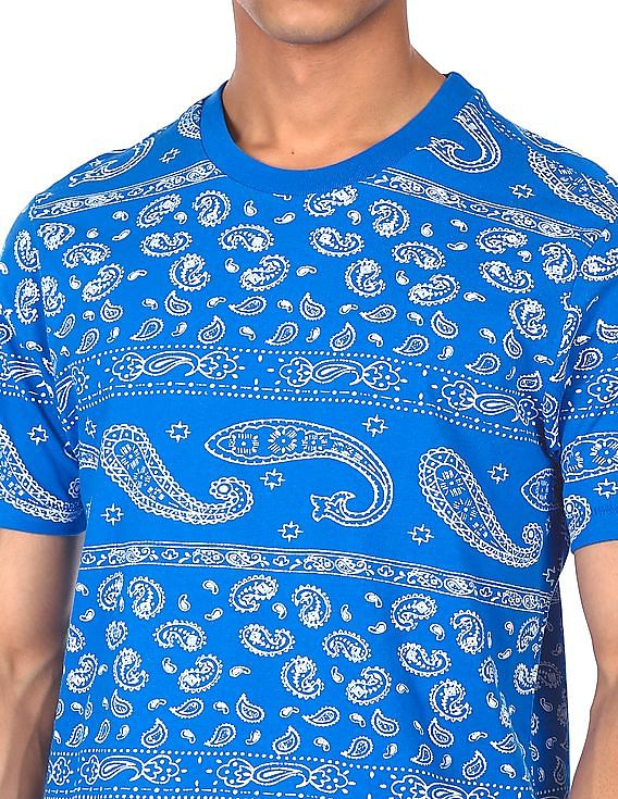 Aeropostale Men Blue Crew Neck Printed T-Shirt