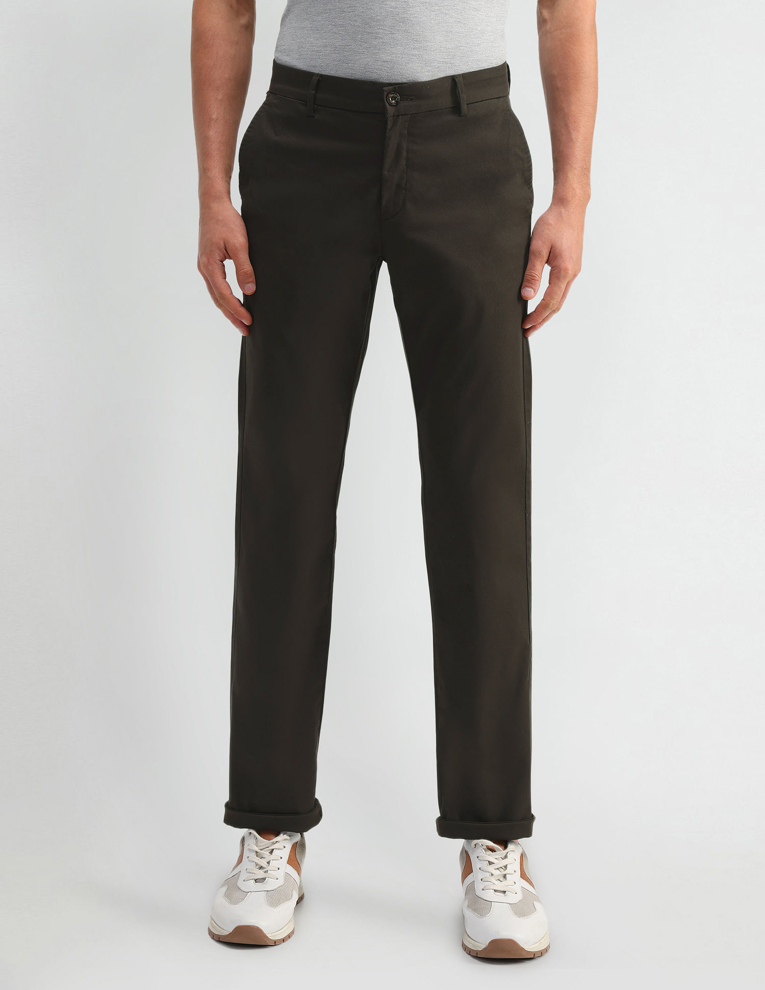 Arrow Sports Regular Fit Twill Trousers