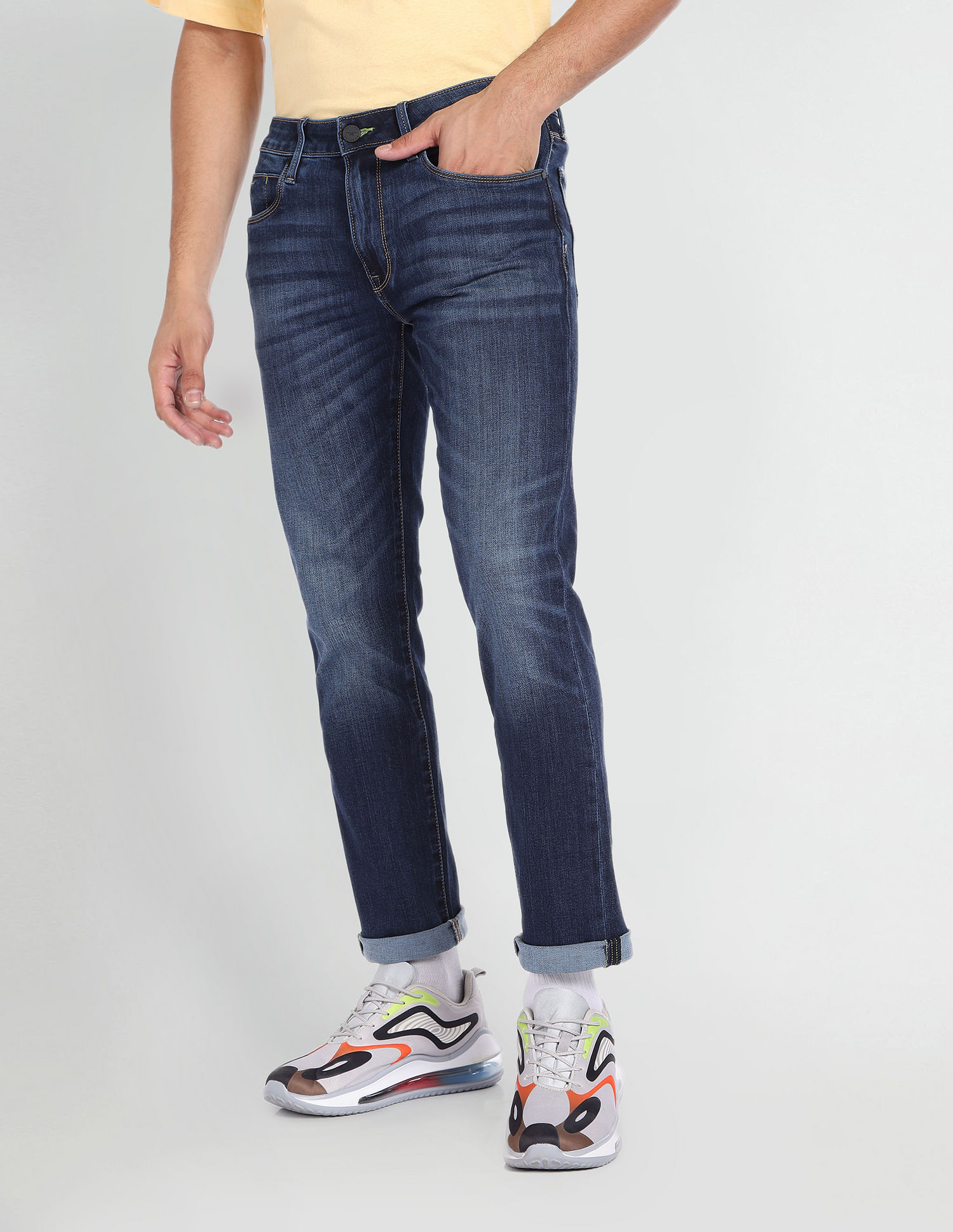 Flying Machine Slim Tapered Fit Whiskered Jeans