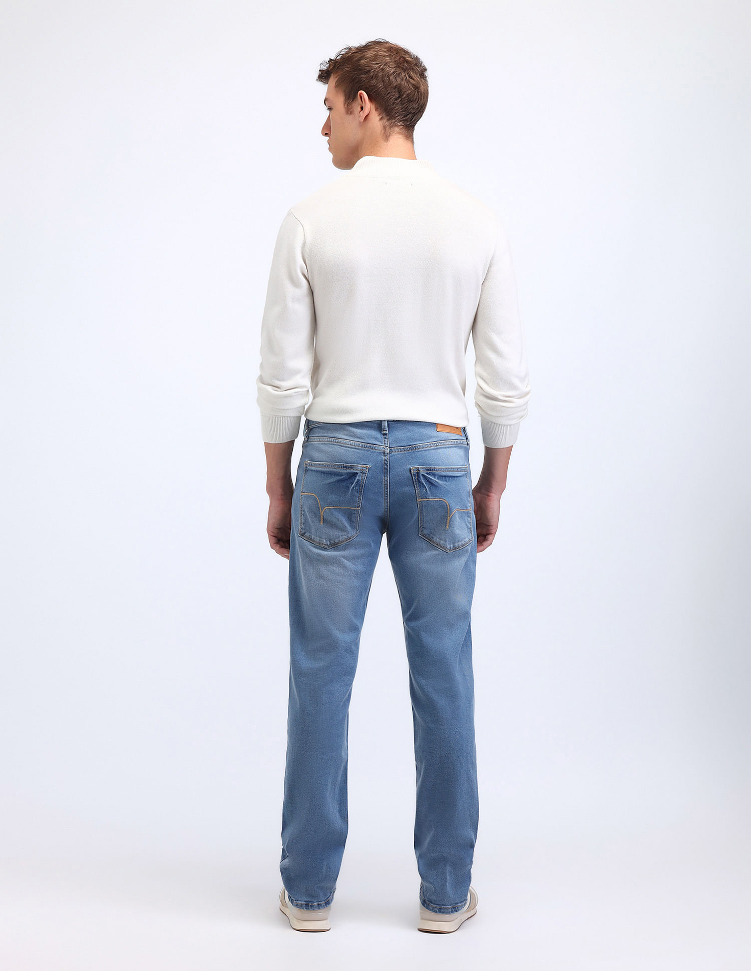 Flying Machine Freddie Slim Straight Mid Rise Jeans