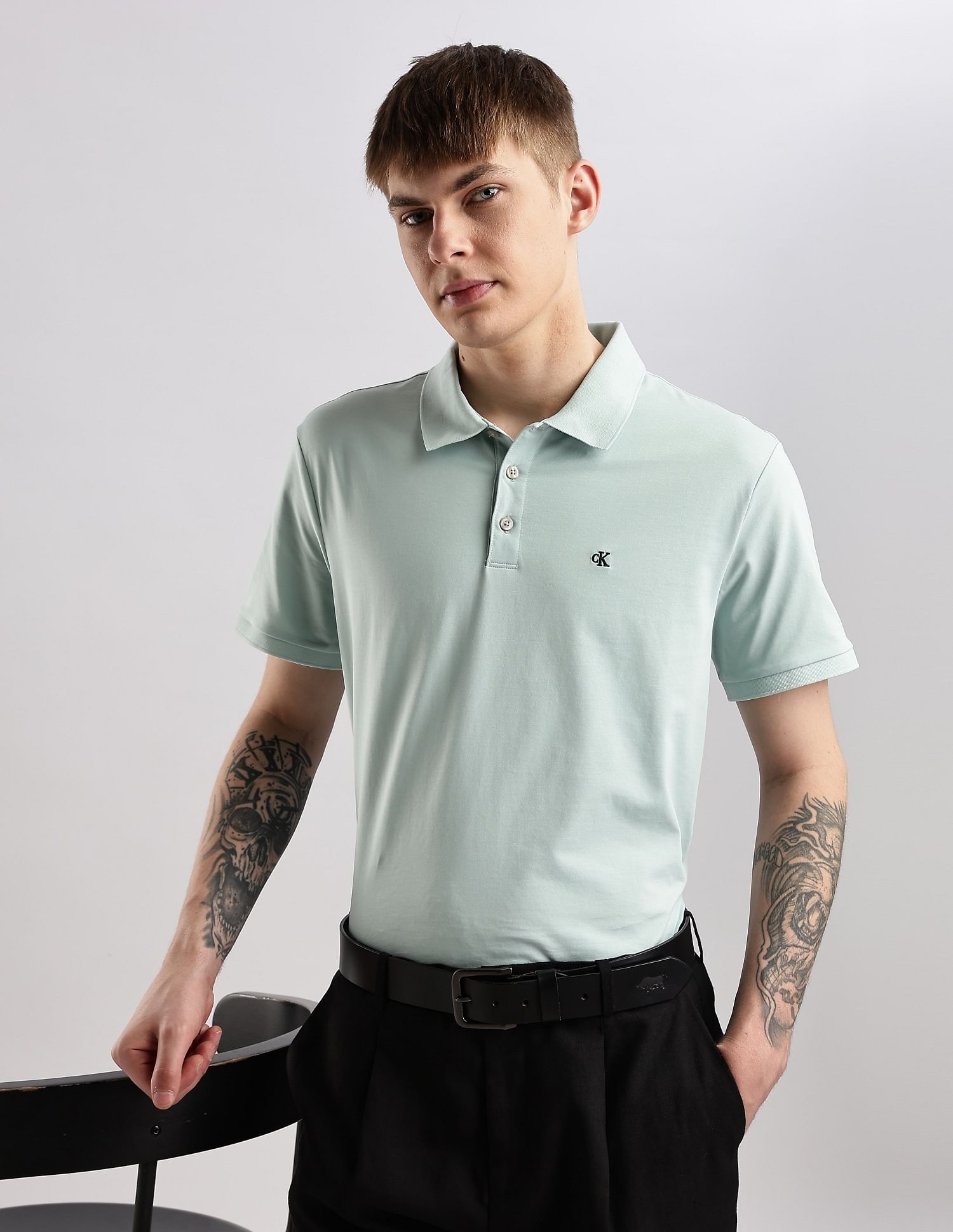 Calvin Klein Jeans Solid Regular Fit Cotton Polo Shirt