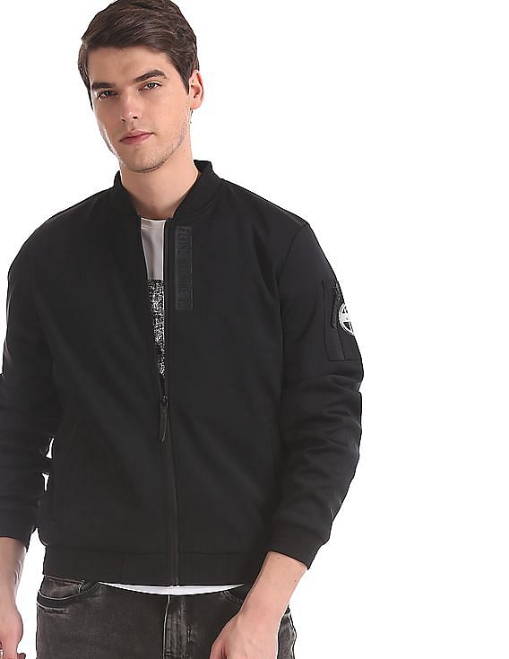 flying machine black bomber jacket