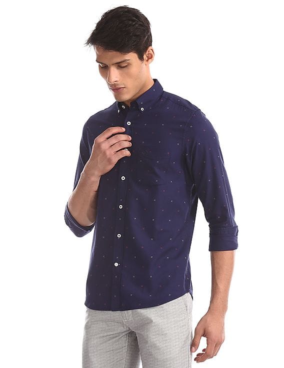 Buy Arrow Sports Blue Button Down 