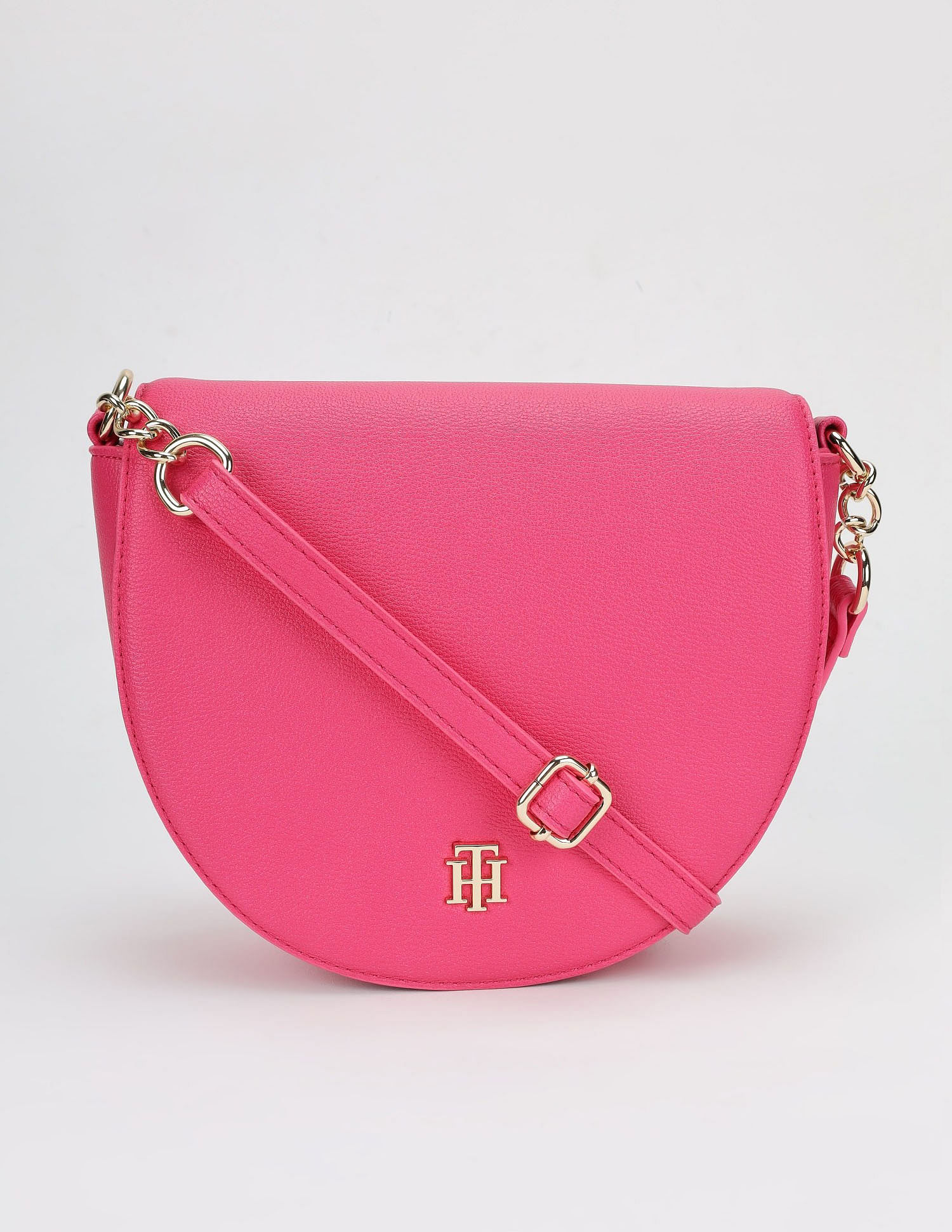Tommy Hilfiger Solid Pink Pu Sling Bag