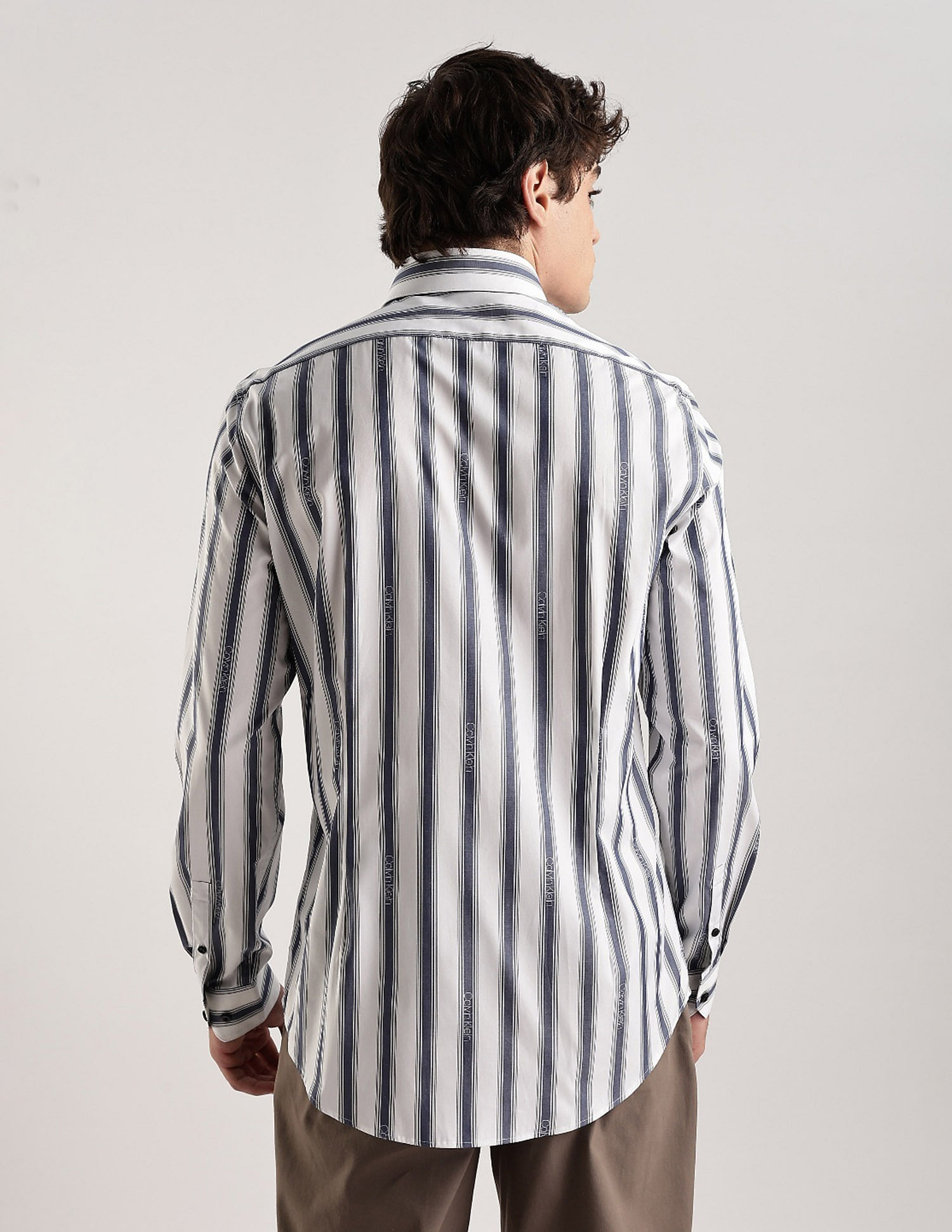 Calvin Klein Jeans Vertical Stripes Regular Fit Poplin Woven Shirt