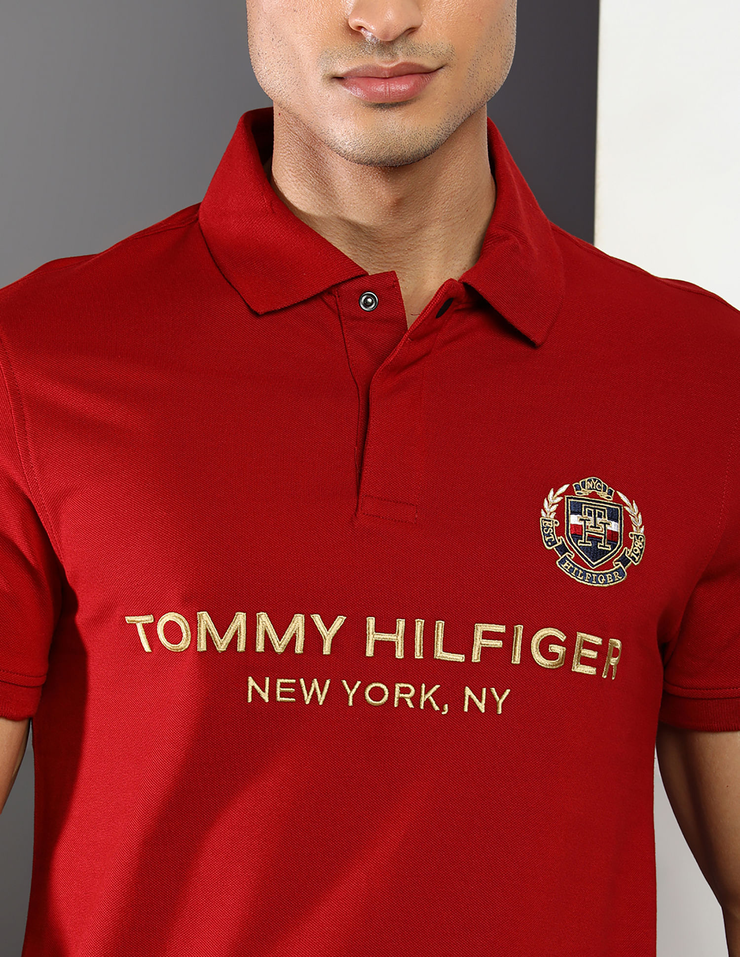 Buy Tommy Hilfiger Crest Logo Slim Fit Polo Shirt