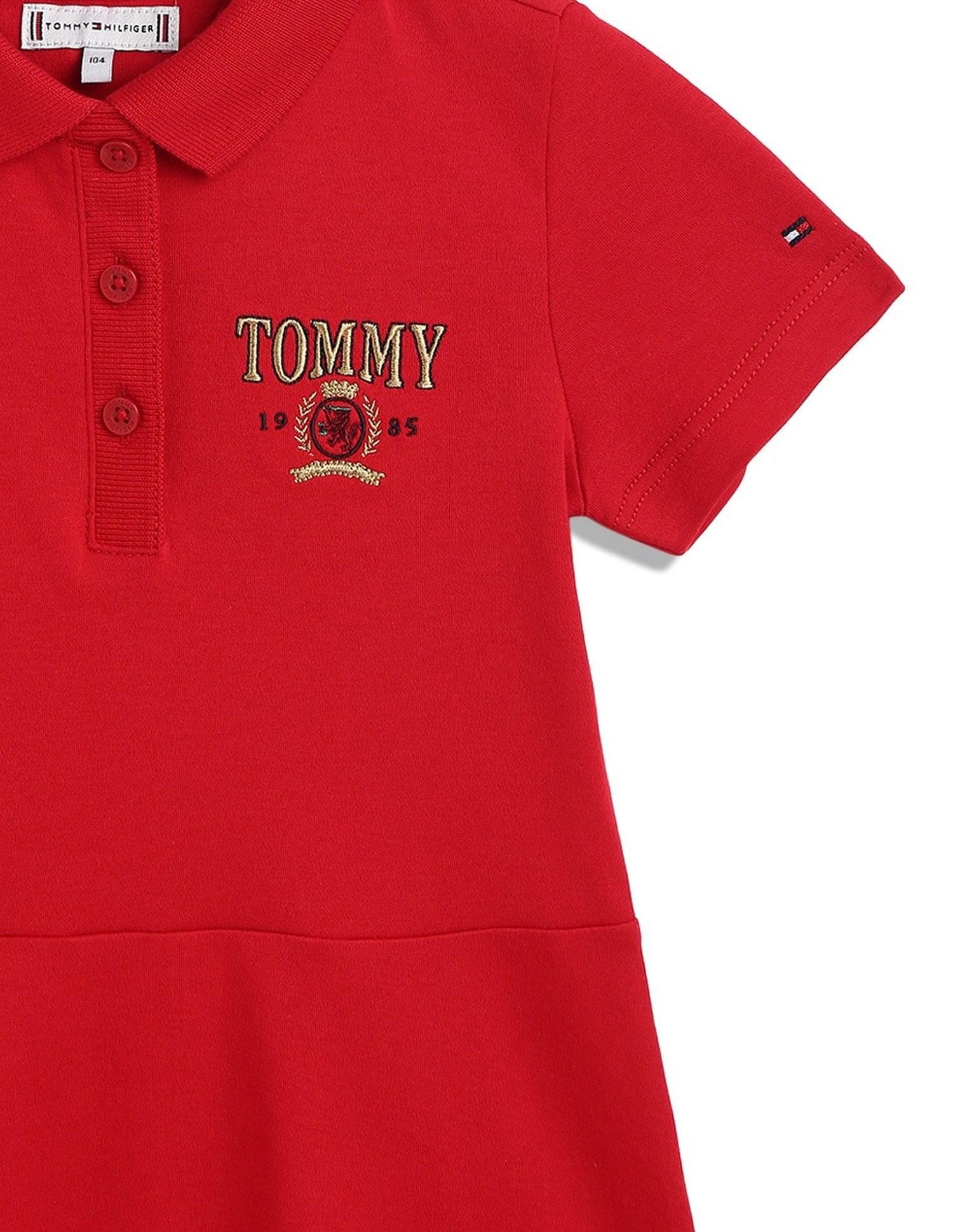 Tommy Hilfiger Kids Girls Logo Regular-Fit Cotton Dress