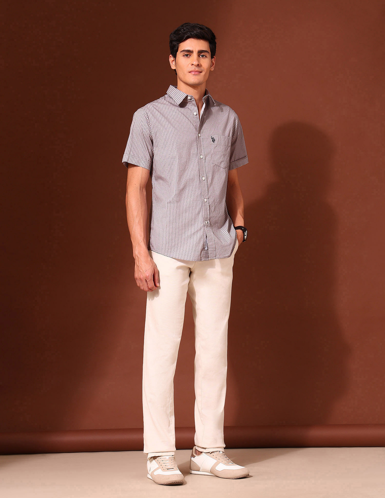 U.S. Polo Assn. Geometric Printed Tailored Fit Shirt