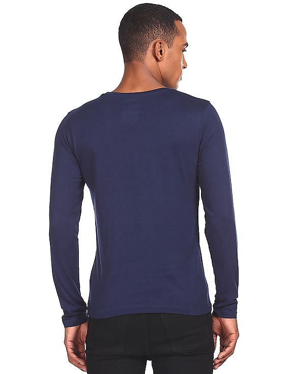 Flying Machine Round Neck Long Sleeve T-Shirt