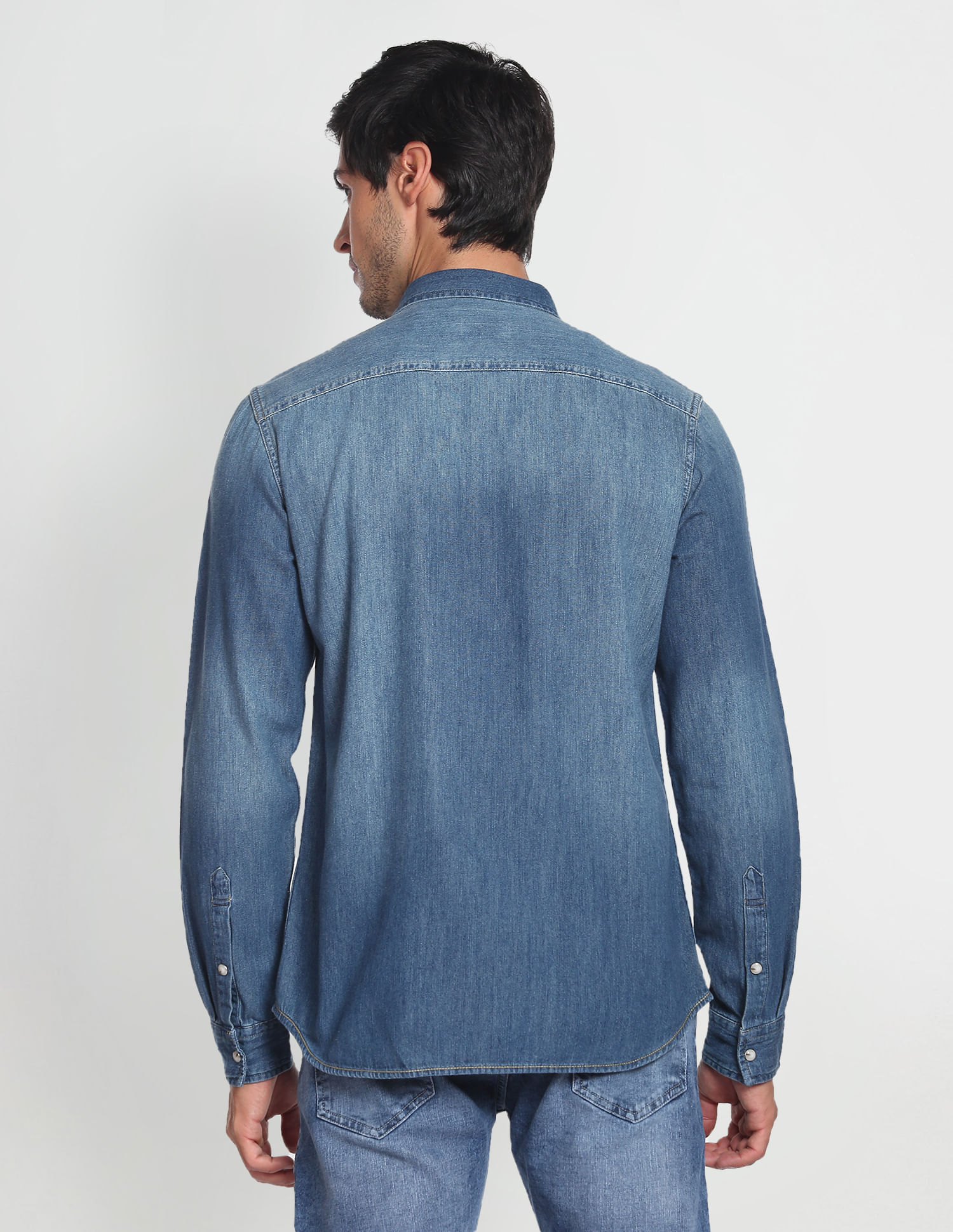 Buy Flying Machine Washed Chambray Shirt