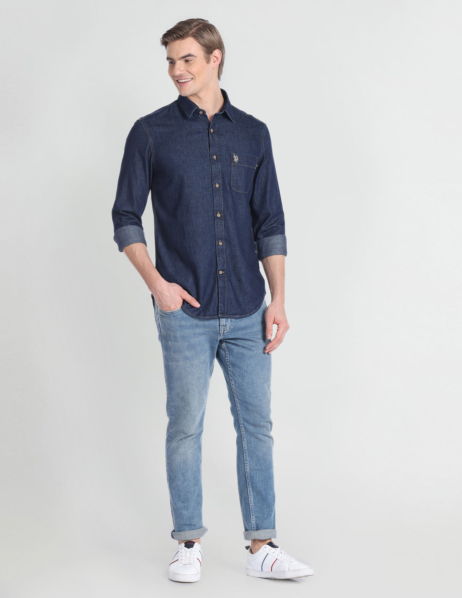 U.S. Polo Assn. Denim Co. Chambray Slim Fit Shirt