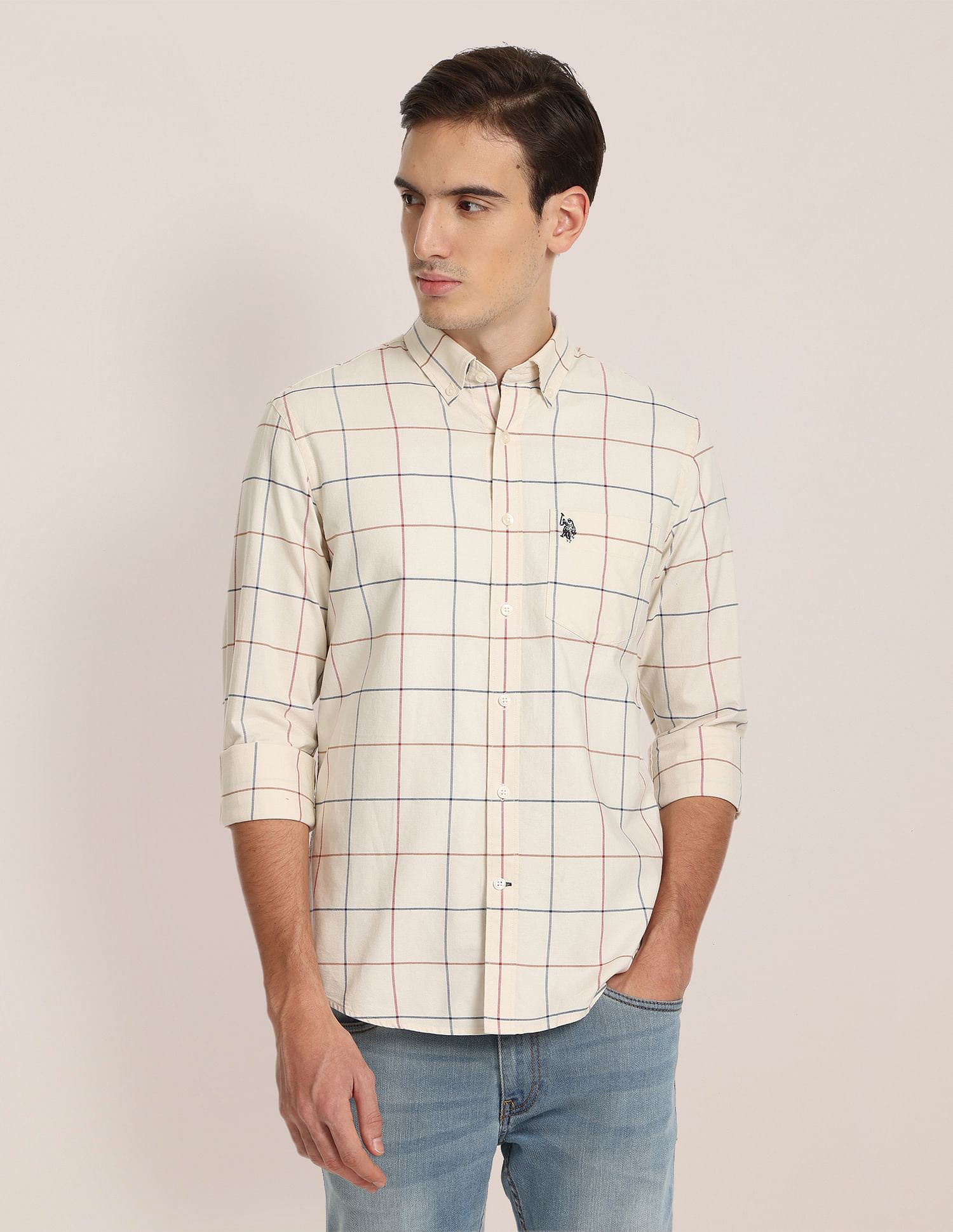 U.S. Polo Assn. Oxford Check Cotton Casual Shirt