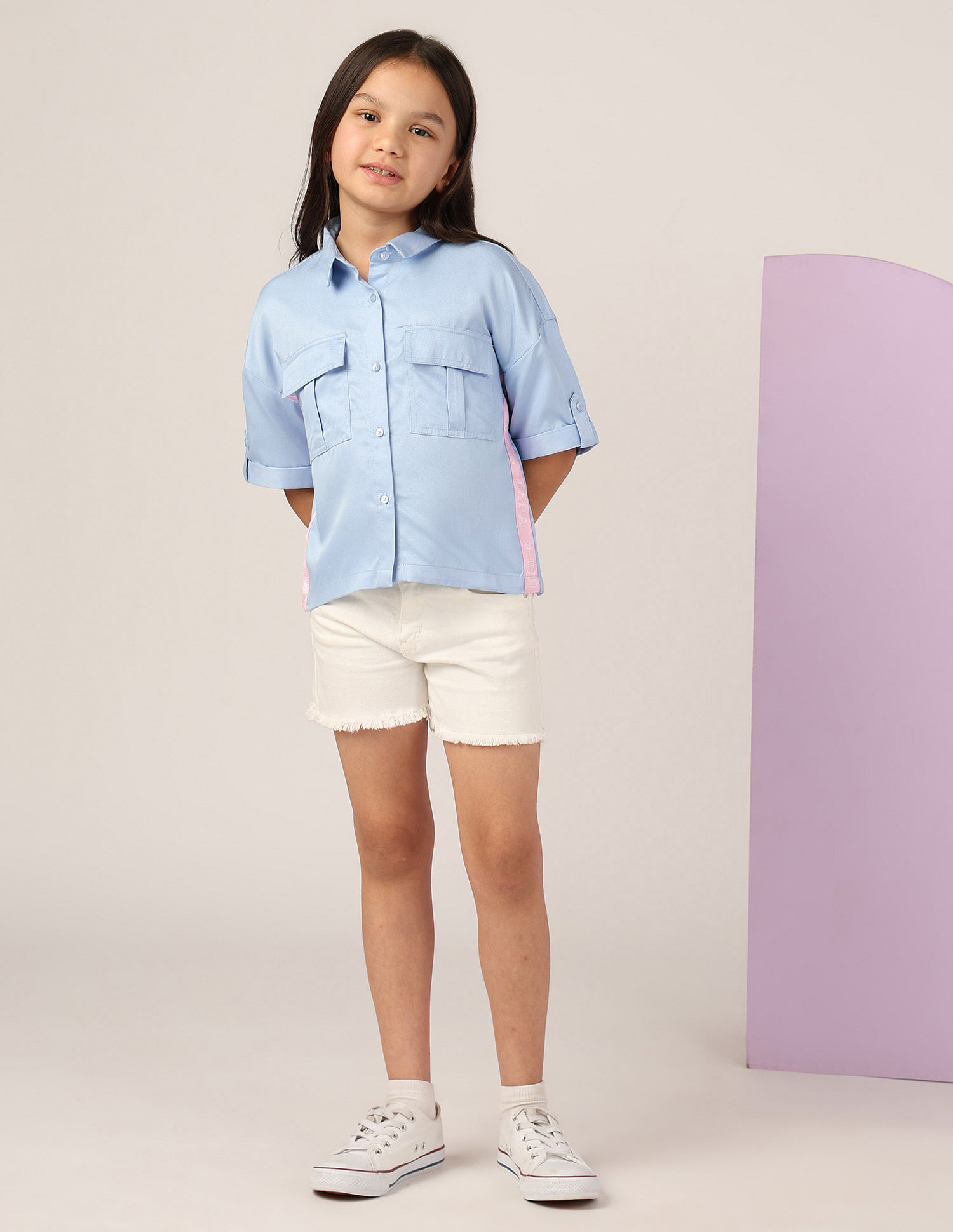 U.S. Polo Assn. Kids Girls Solid Top