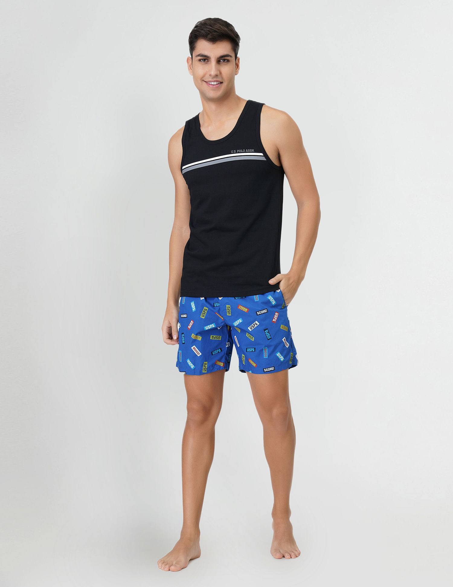 Buy USPA Innerwear Relaxed Fit Printed IYAB Boxers - Pack Of 1 - NNNOW.com