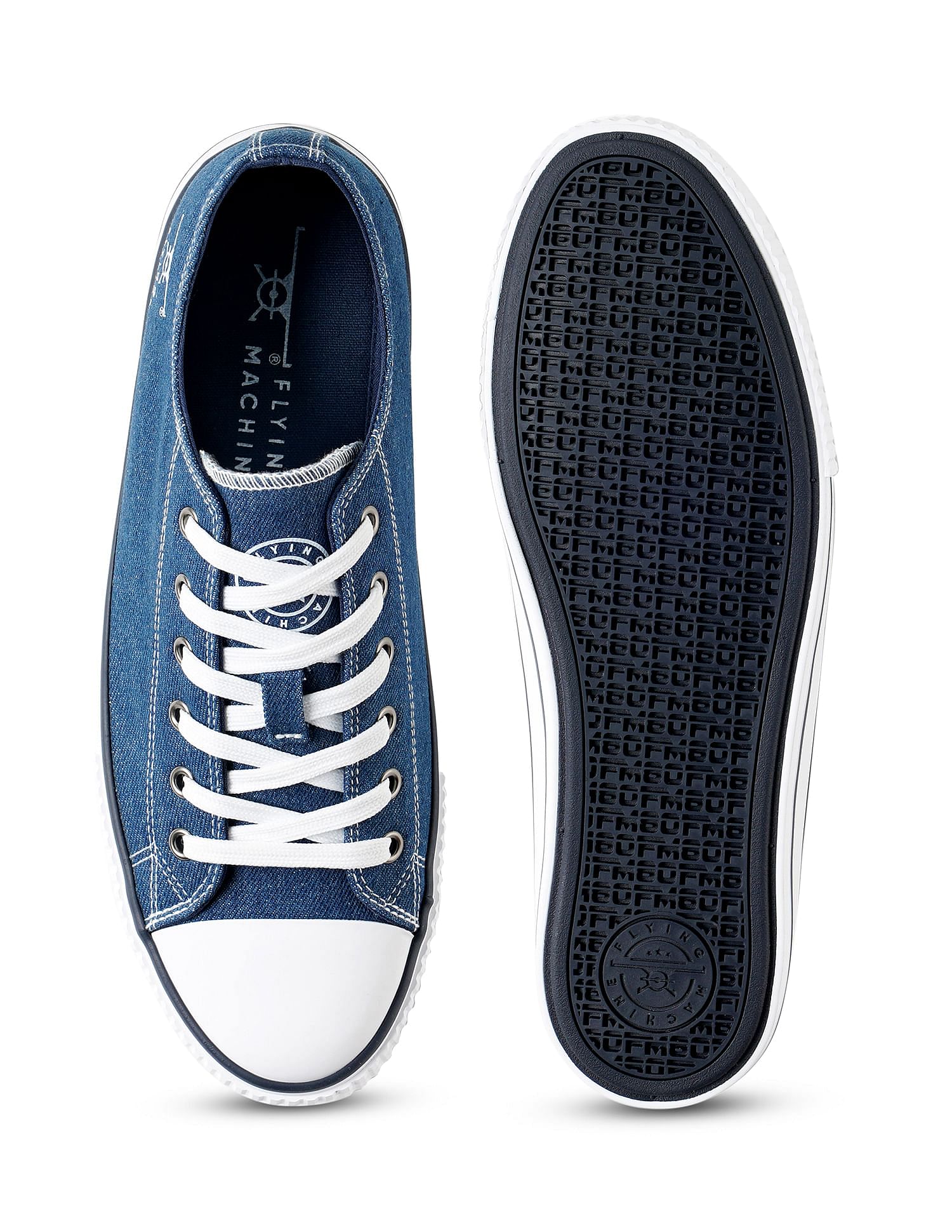Flying Machine Men Round Toe Washed Cox 2.0 Sneakers