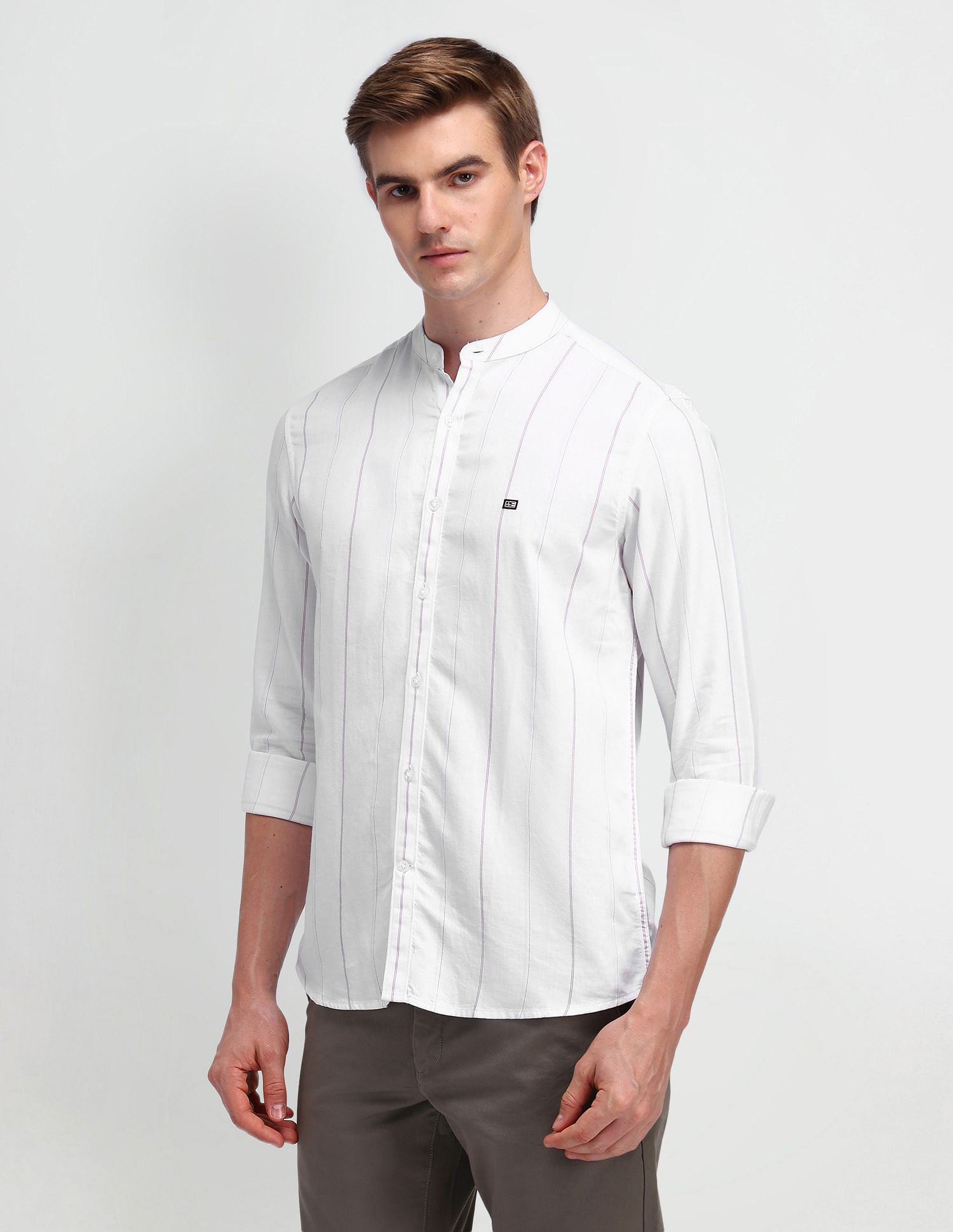 Arrow Sport Vertical Striped Slim Fit Shirt