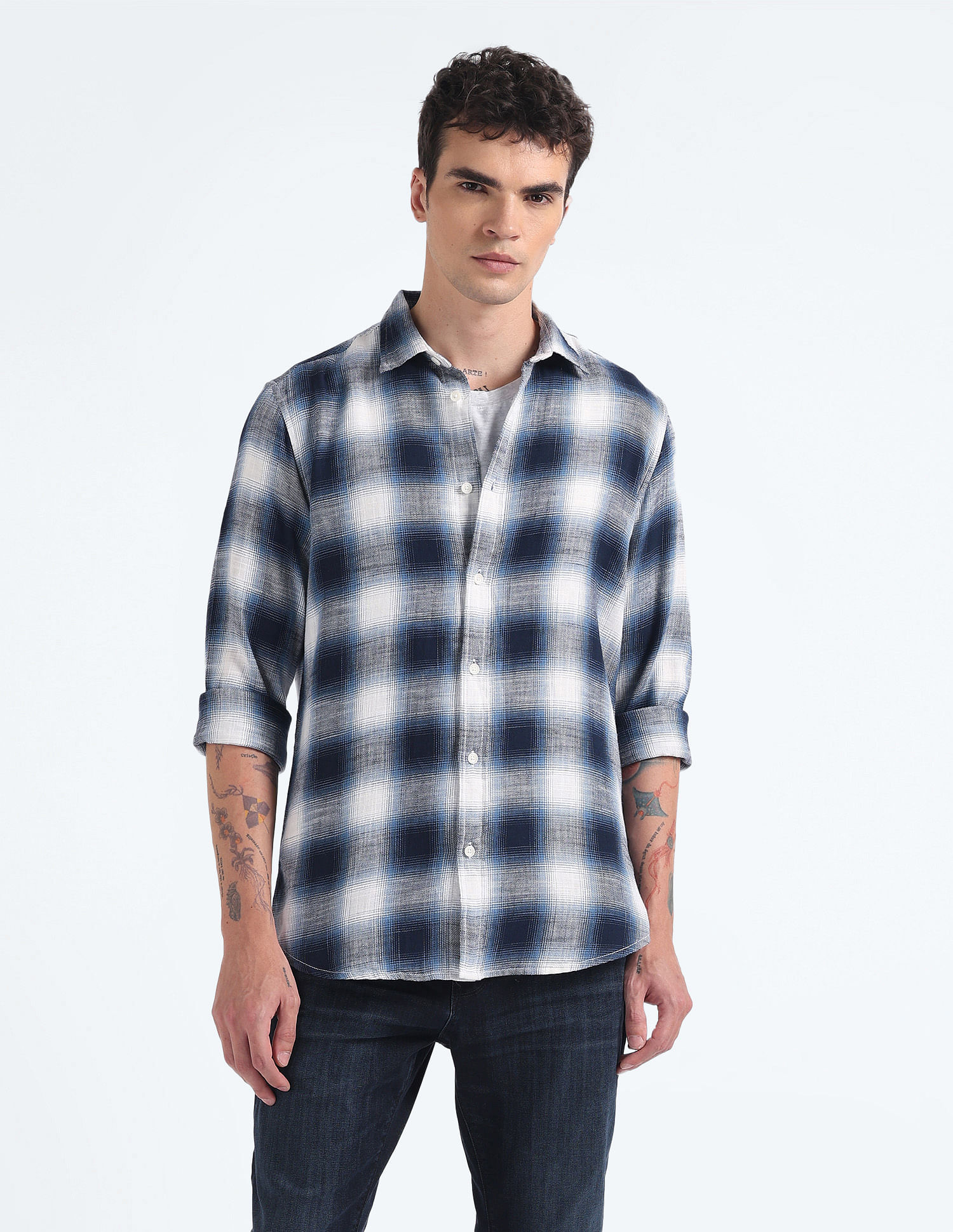 Flying Machine Dupplin Check Slim Shirt