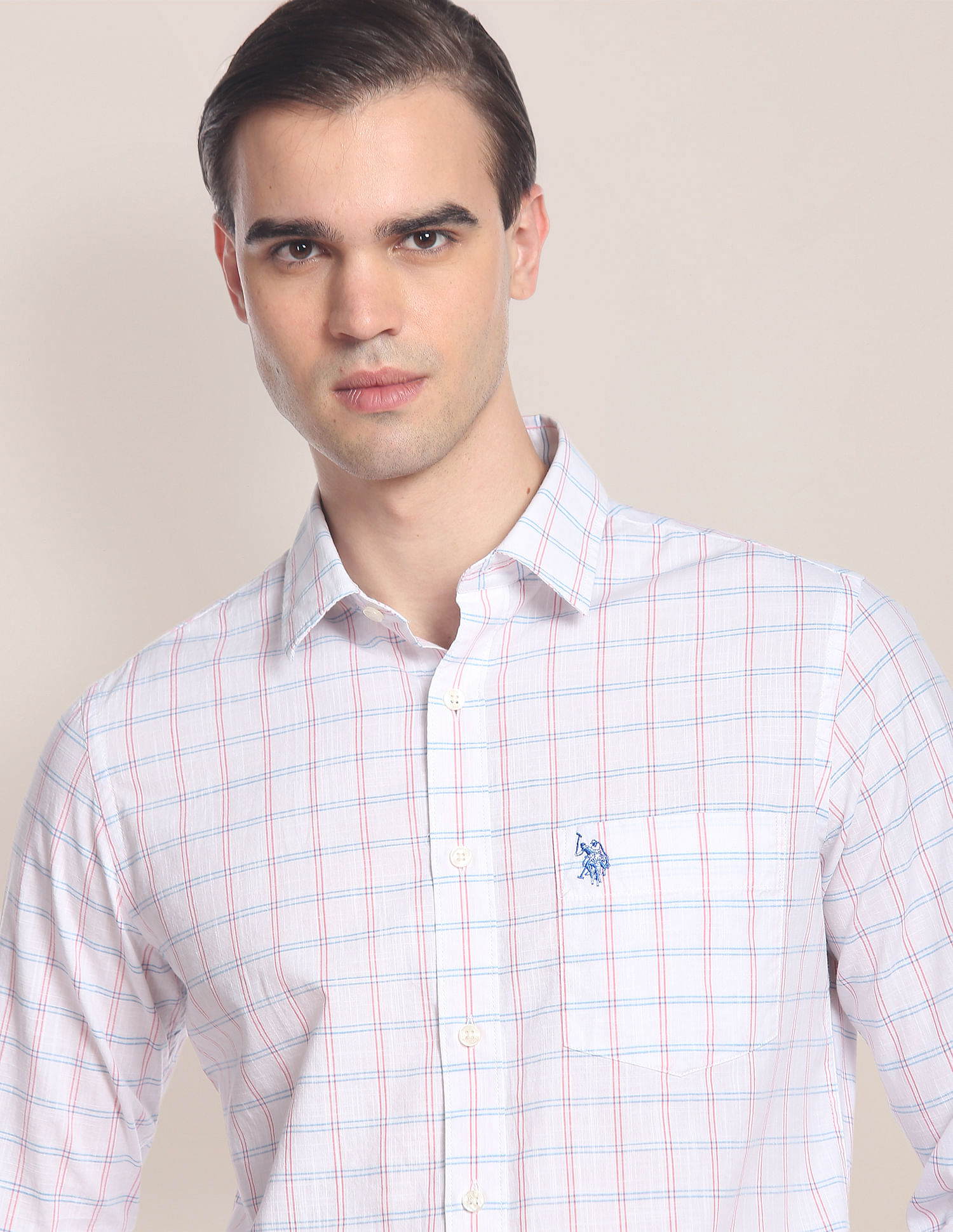 U.S. Polo Assn. Slub Check Cotton Casual Shirt