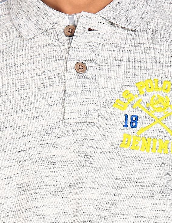 U.S. Polo Assn. Denim Co. Cotton Blend Heathered Polo Shirt