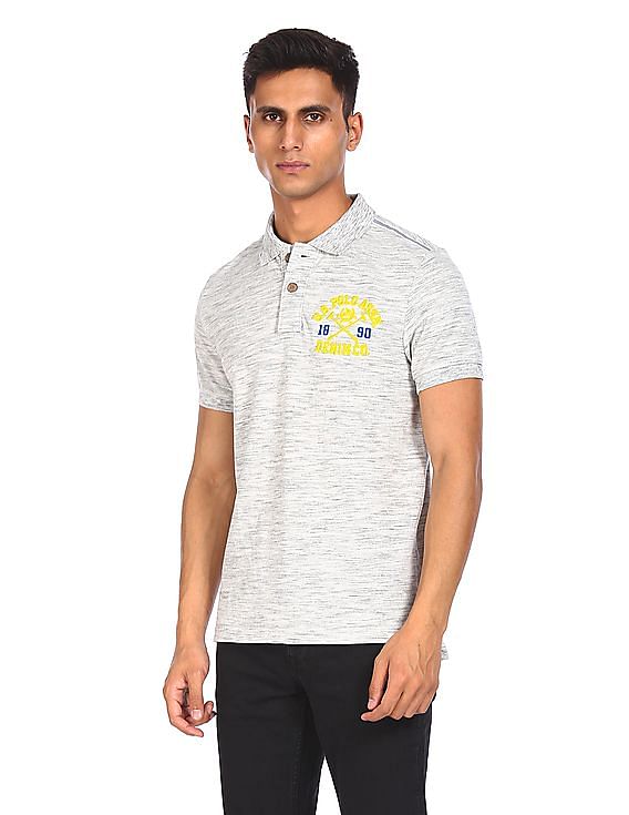 U.S. Polo Assn. Denim Co. Cotton Blend Heathered Polo Shirt