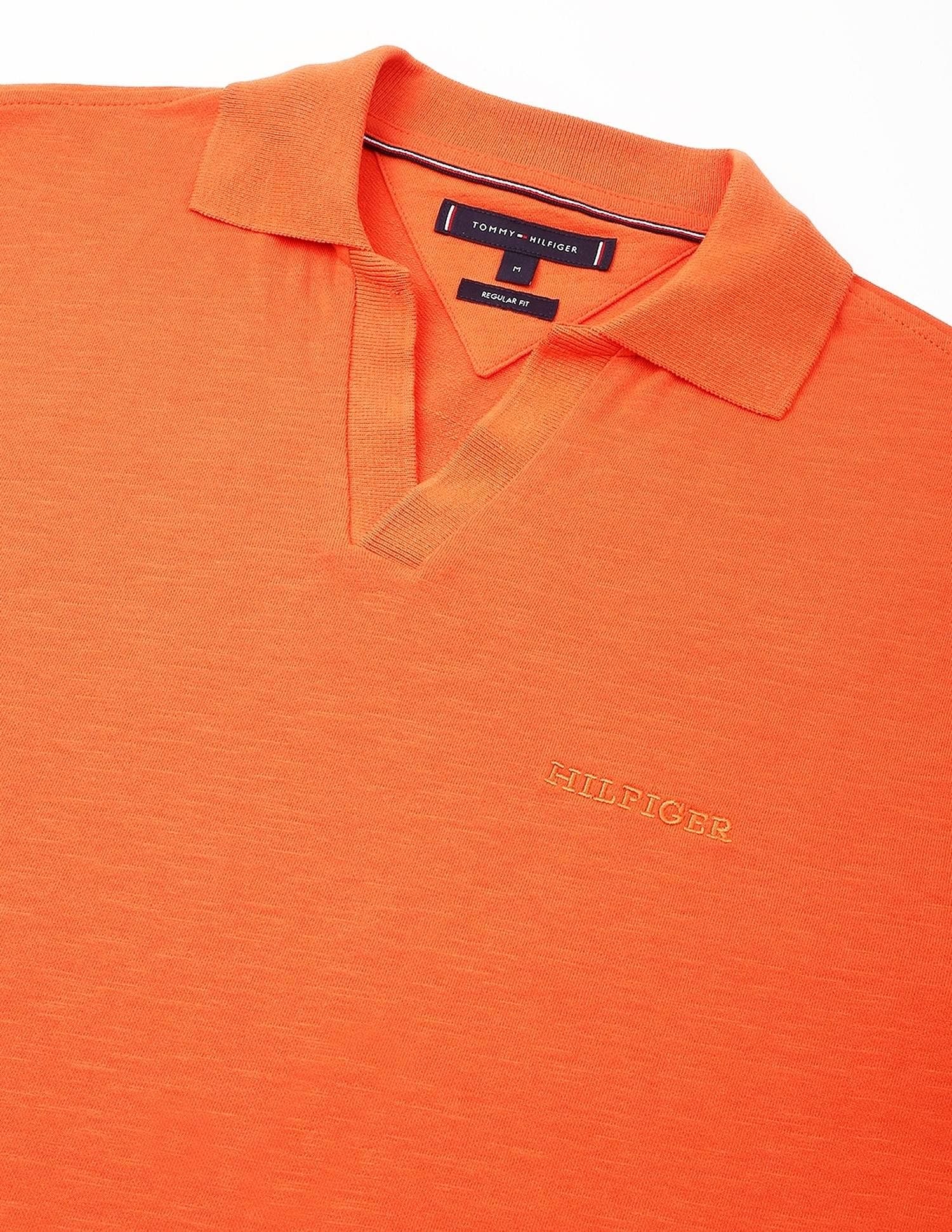 Tommy Hilfiger Solid Regular-Fit Cotton Polo T-Shirt
