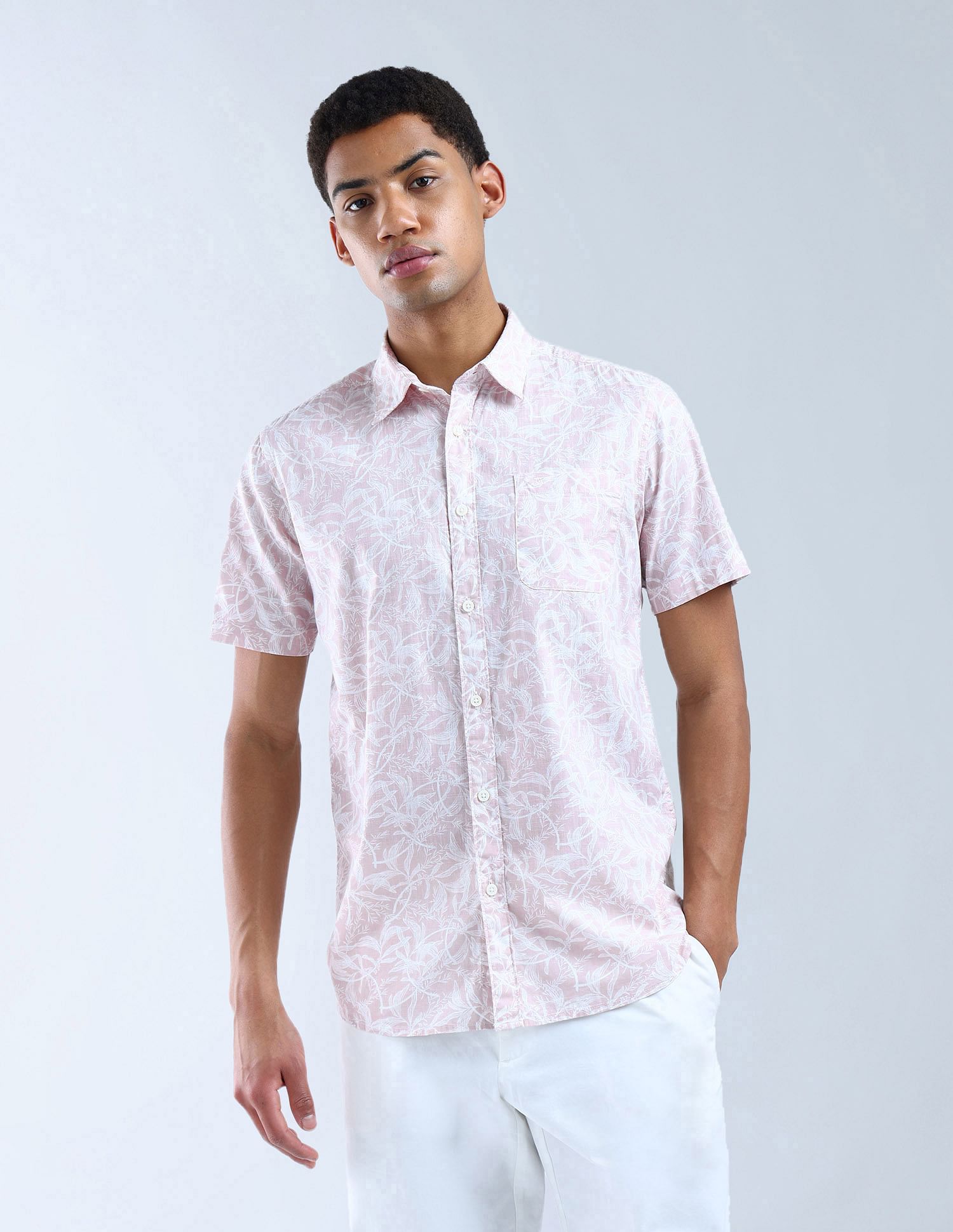 Flying Machine Slim Fit Tropical Printed Essentials Shirt
