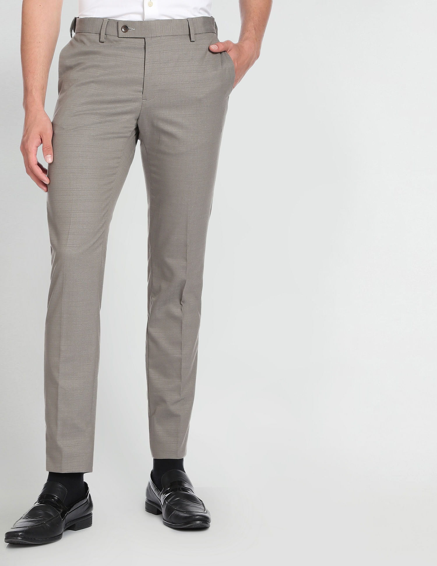 Buy Louis Philippe Men Solid Formal Trousers - Trousers for Men 24416630 |  Myntra