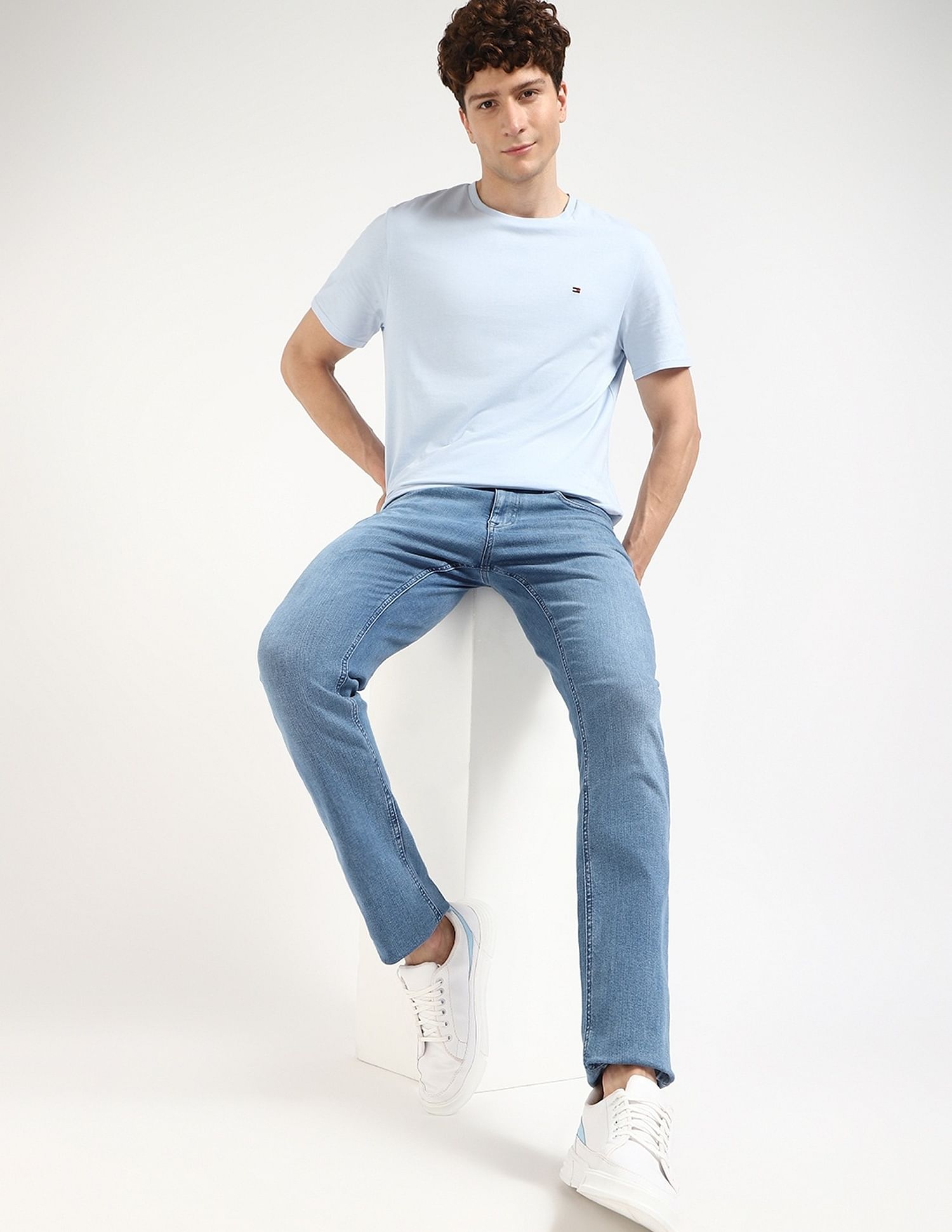Tommy Hilfiger Mid-Wash Slim-Fit Low Rise Jeans