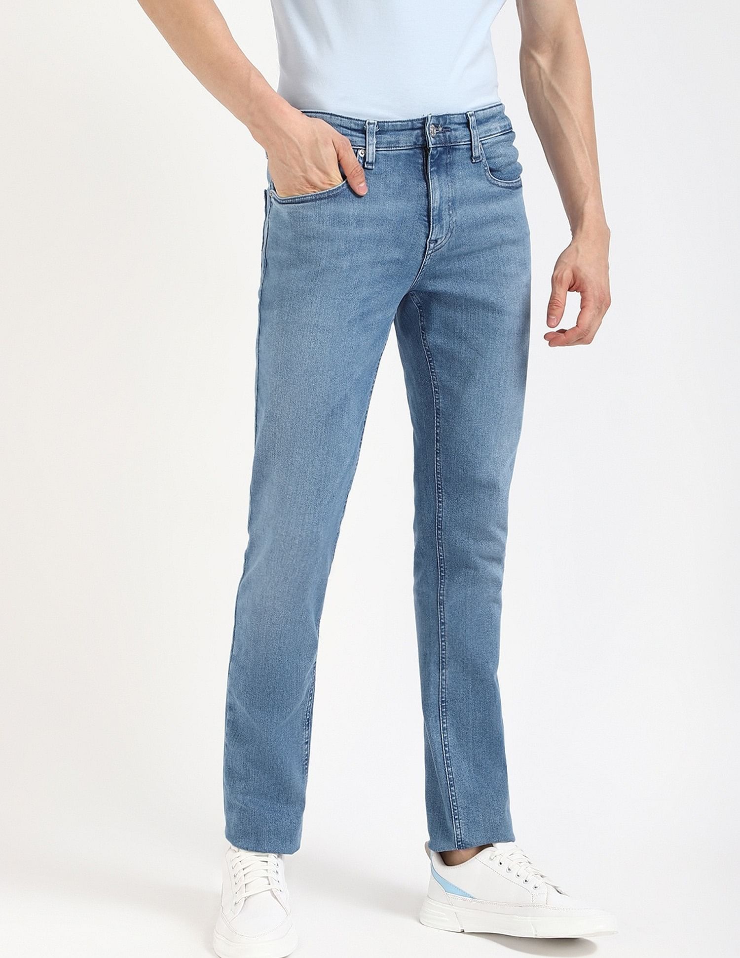 Tommy Hilfiger Mid-Wash Slim-Fit Low Rise Jeans