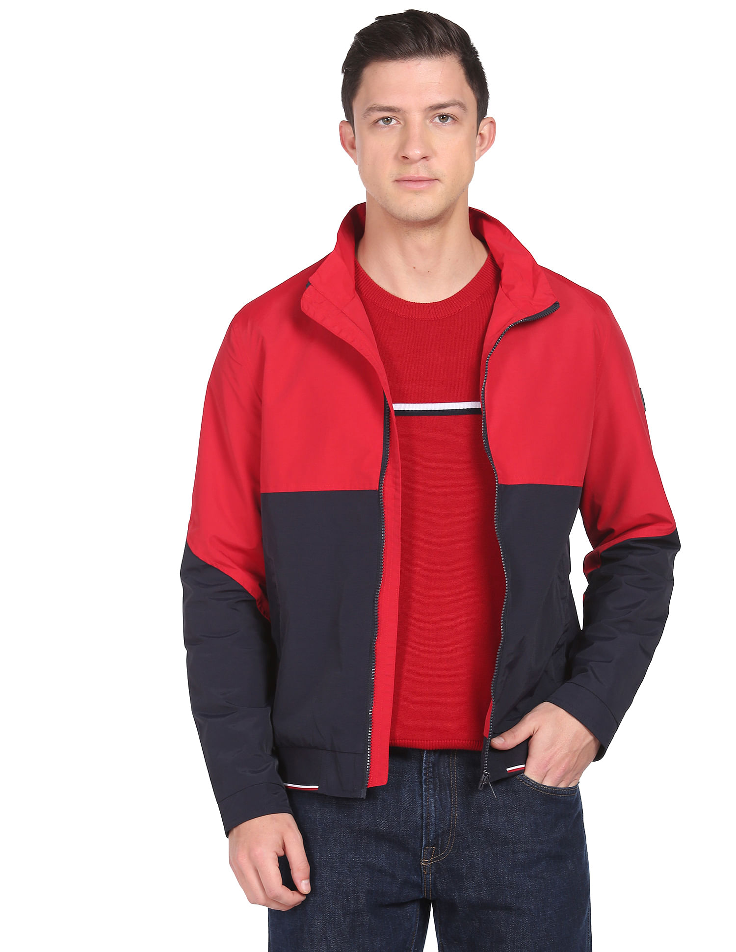 Red and navy on sale jacket