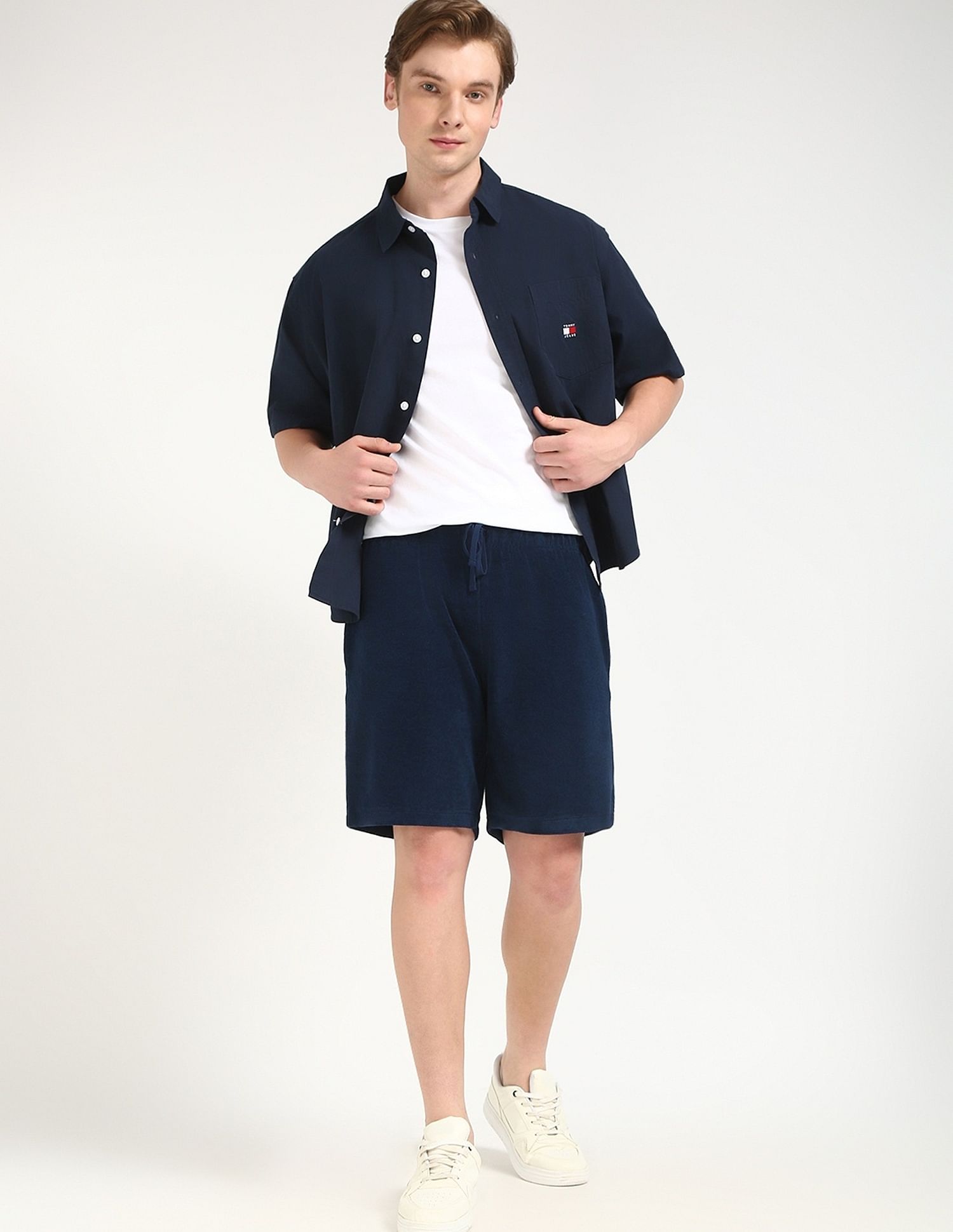 Tommy Hilfiger Relaxed-Fit Solid High-Rise Shorts
