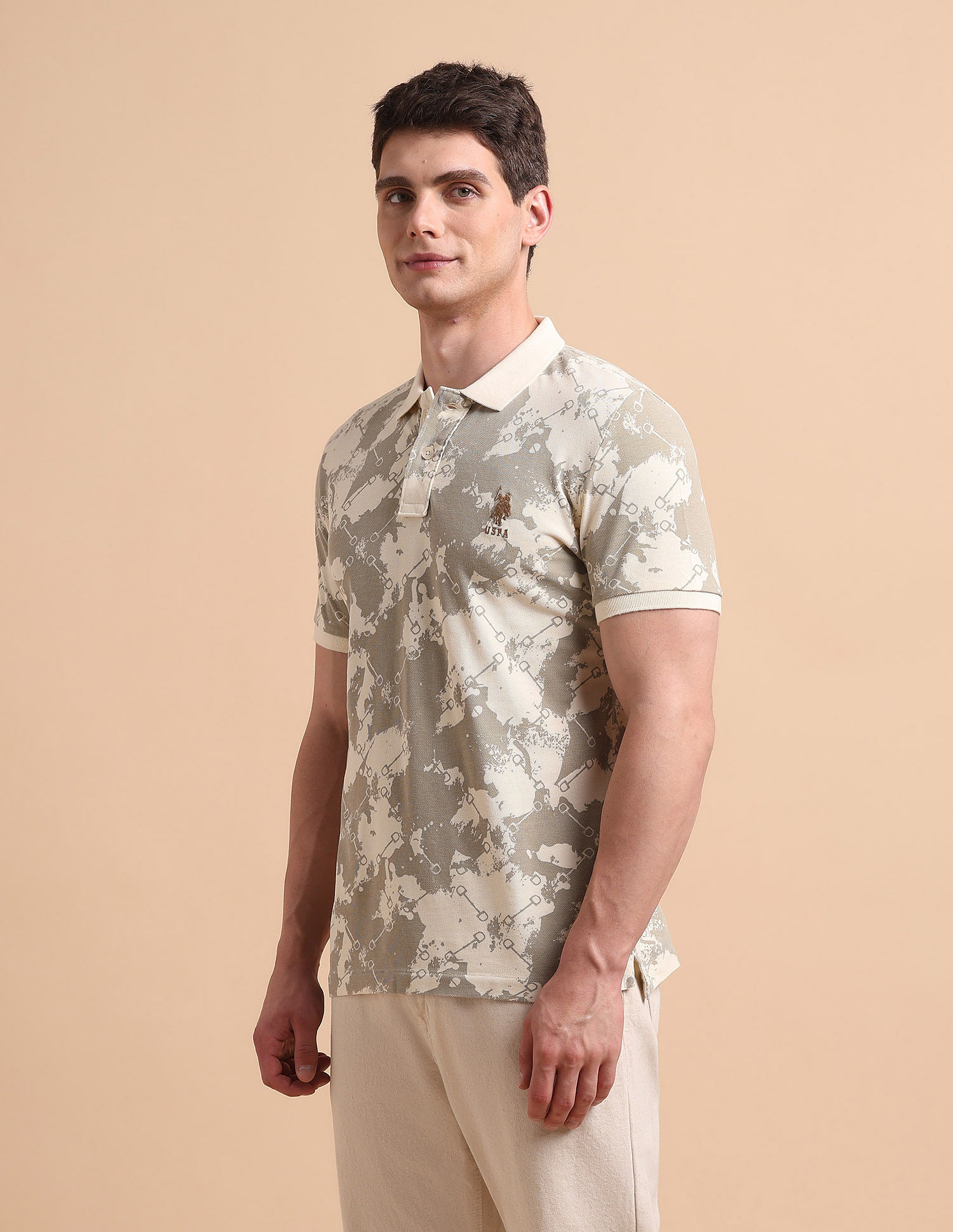 U.S. Polo Assn. Denim Co. Abstract Printed Pure Cotton Polo Shirt
