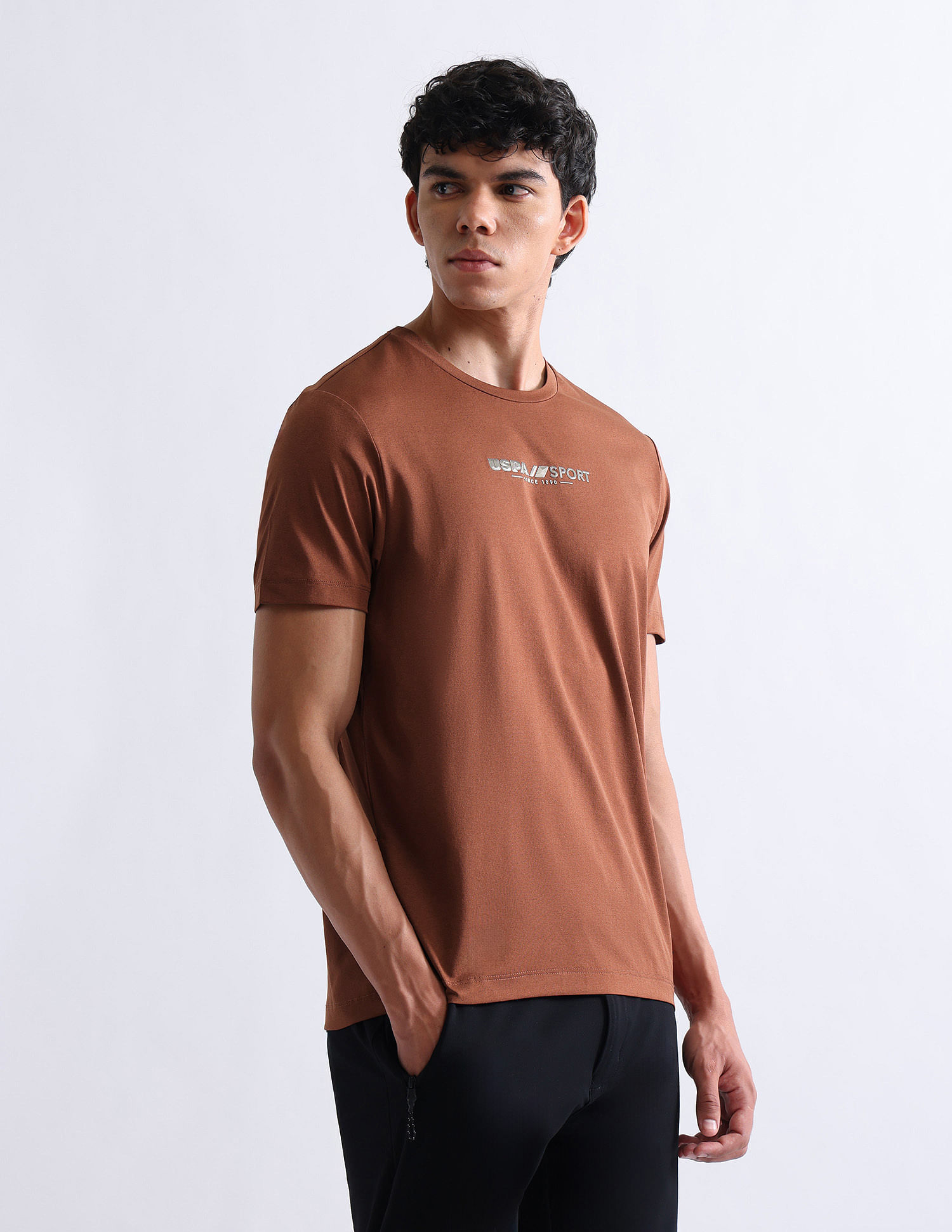 USPA Active Solid Slim Fit T-Shirt