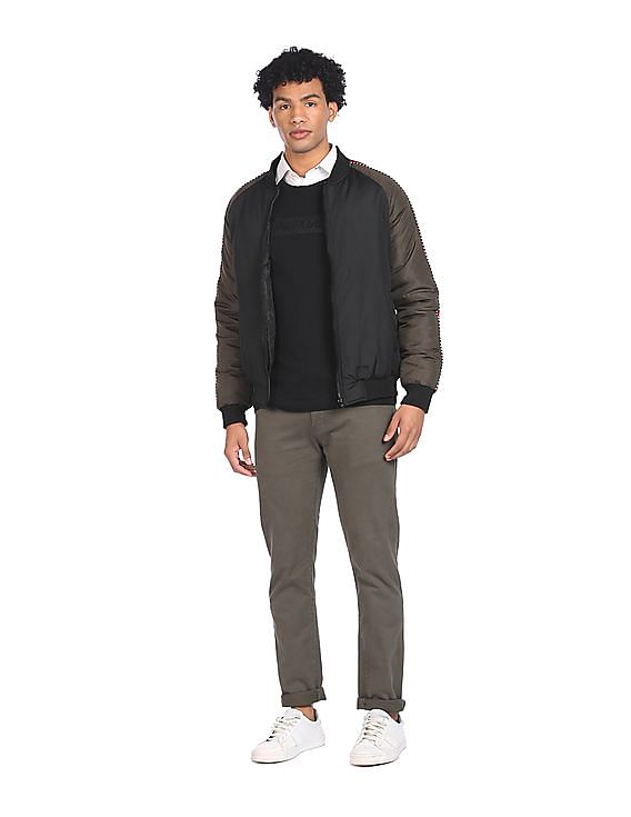 Flying Machine Colour Block Bomber Jacket